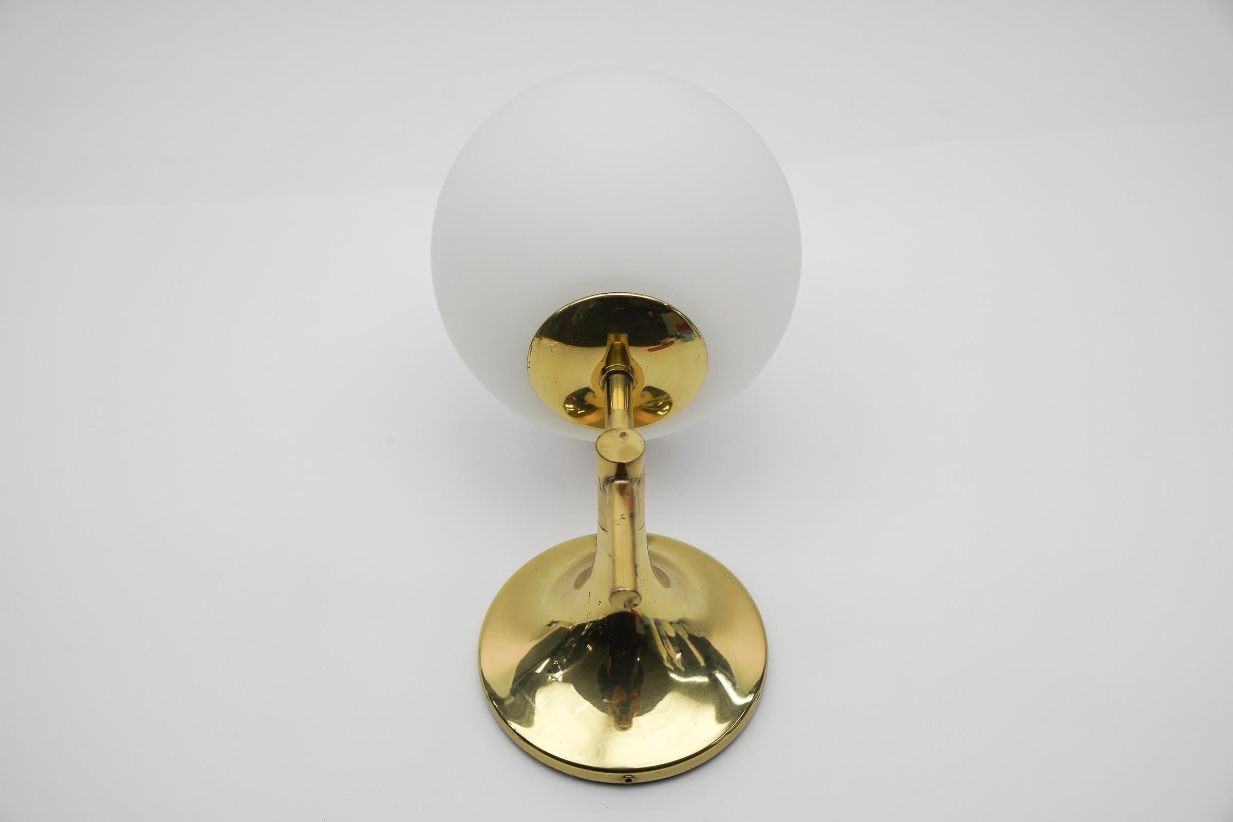 Space Age Rare Wall Light in Gold by Max Bill for Temde, Switzerland, 1960s For Sale