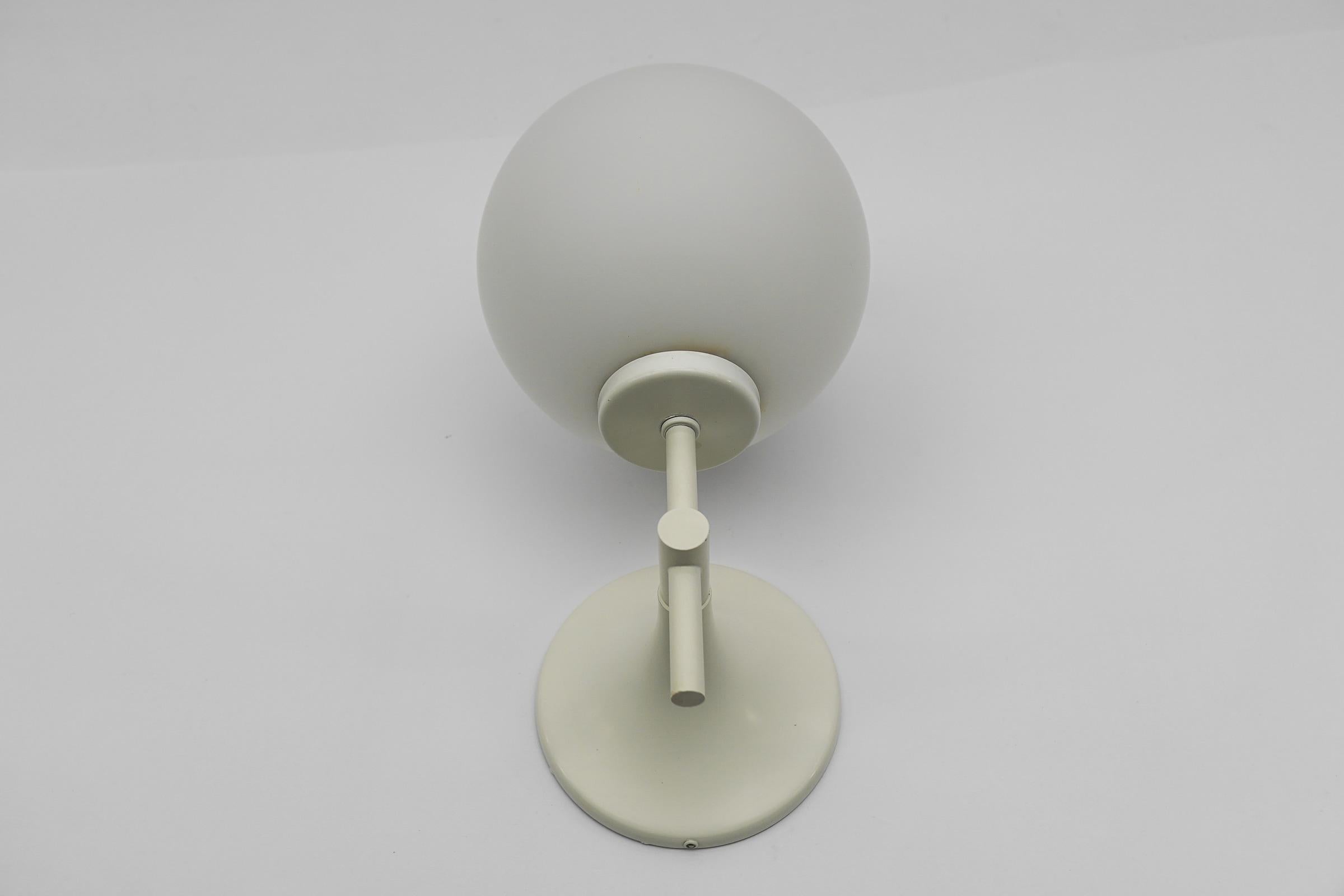 Metal Rare Wall Light in White by Max Bill for Temde, Switzerland, 1960s For Sale