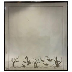 Rare Wall Mirror with Fish Decorations, Italy 1930s