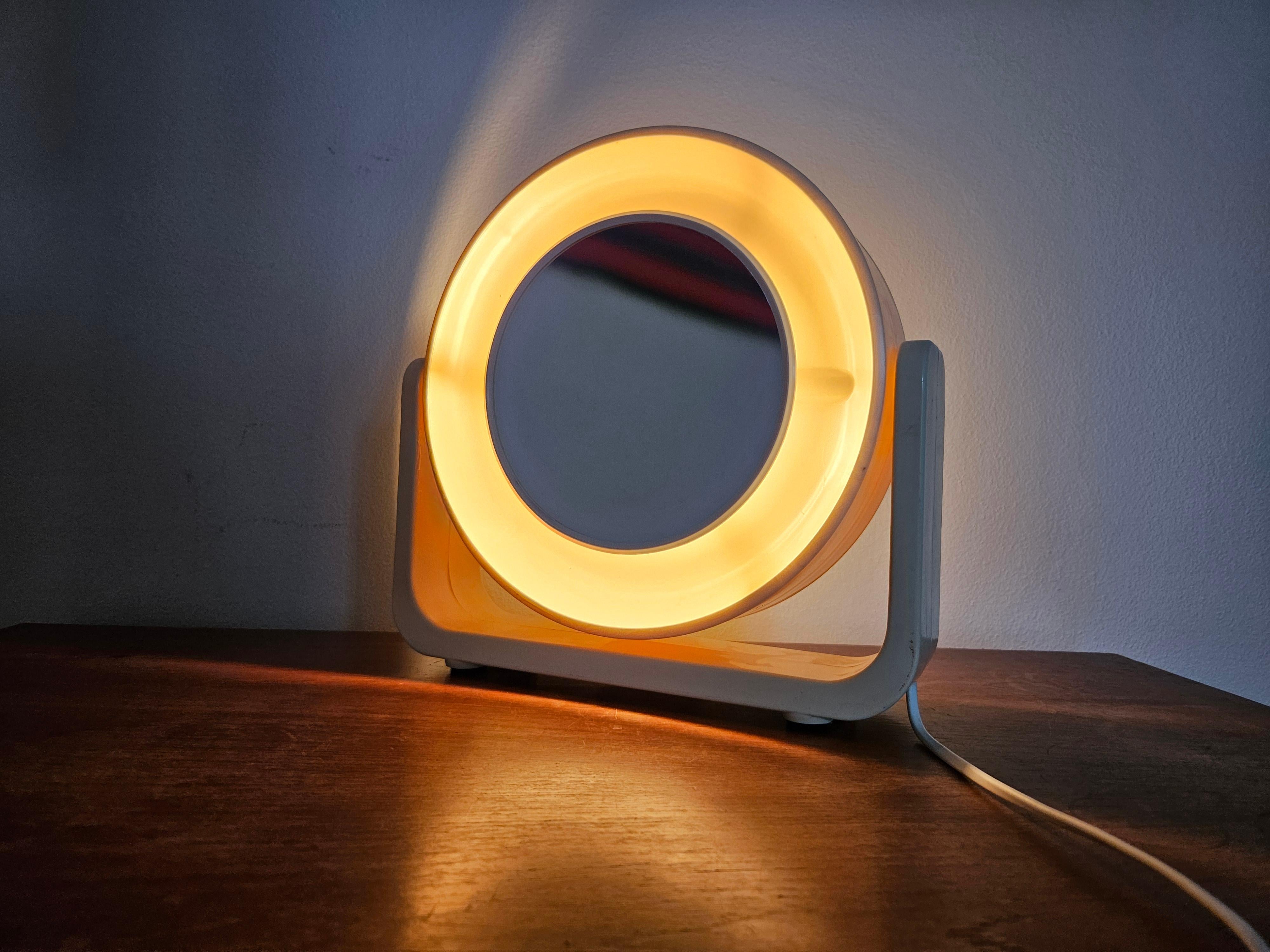 Seltener Wand- oder Tischspiegel mit Hintergrundbeleuchtung Midcentury, ALLSTAR, Deutschland, 1970er im Angebot 4