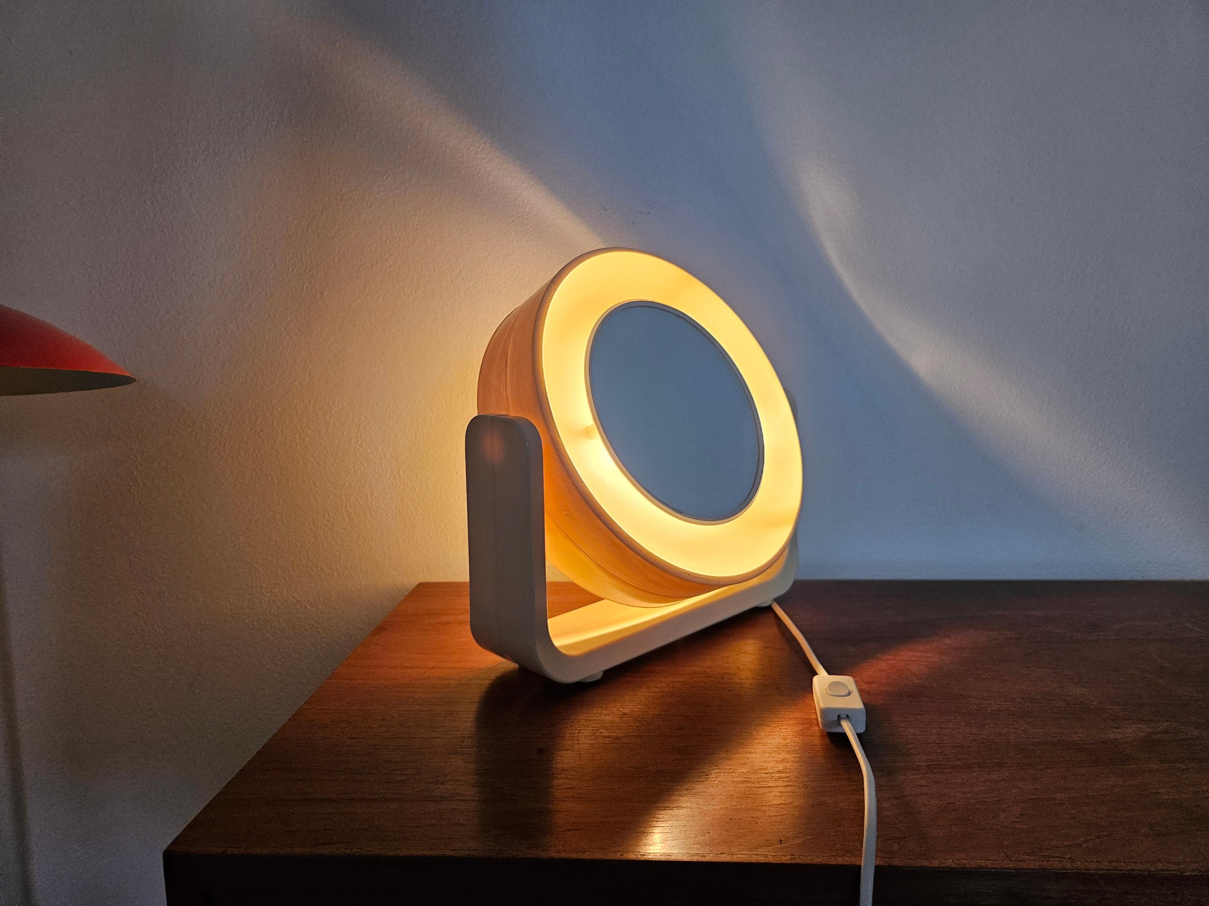 Seltener Wand- oder Tischspiegel mit Hintergrundbeleuchtung Midcentury, ALLSTAR, Deutschland, 1970er im Angebot 6