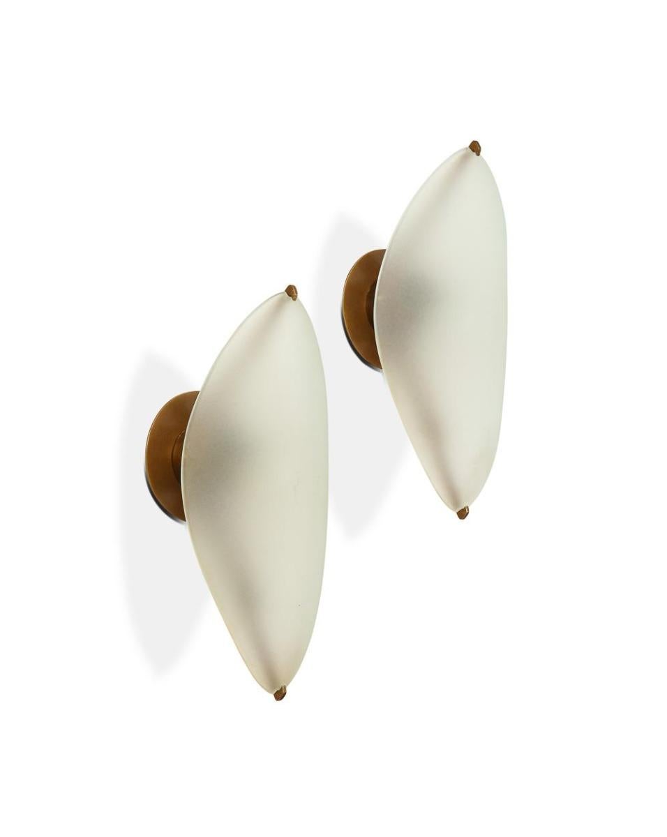 Rare Wall Sconces #2024 by Max Ingrand for Fontana Arte In Good Condition In New York, NY