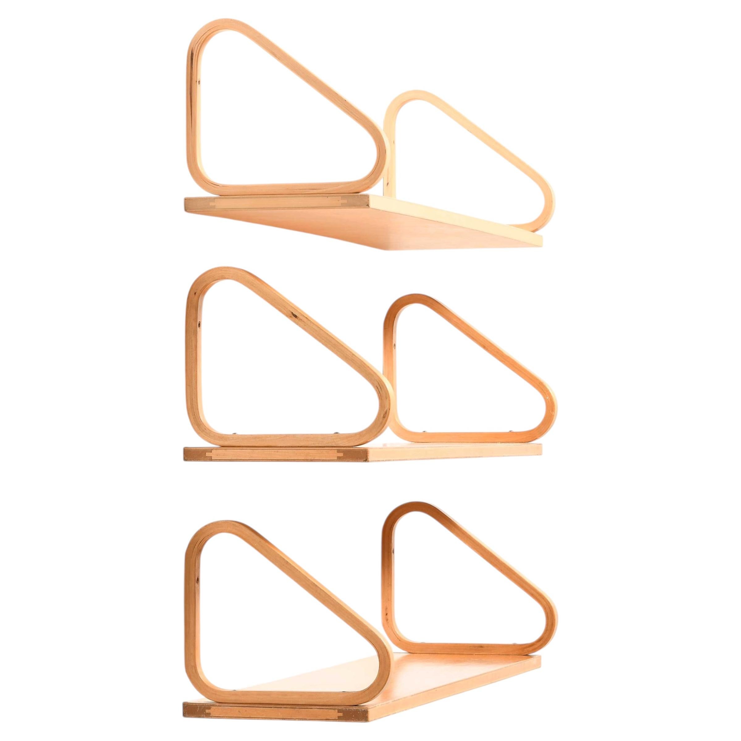 Rare Wall Shelves in Birch by by Alvar Aalto, 1940s