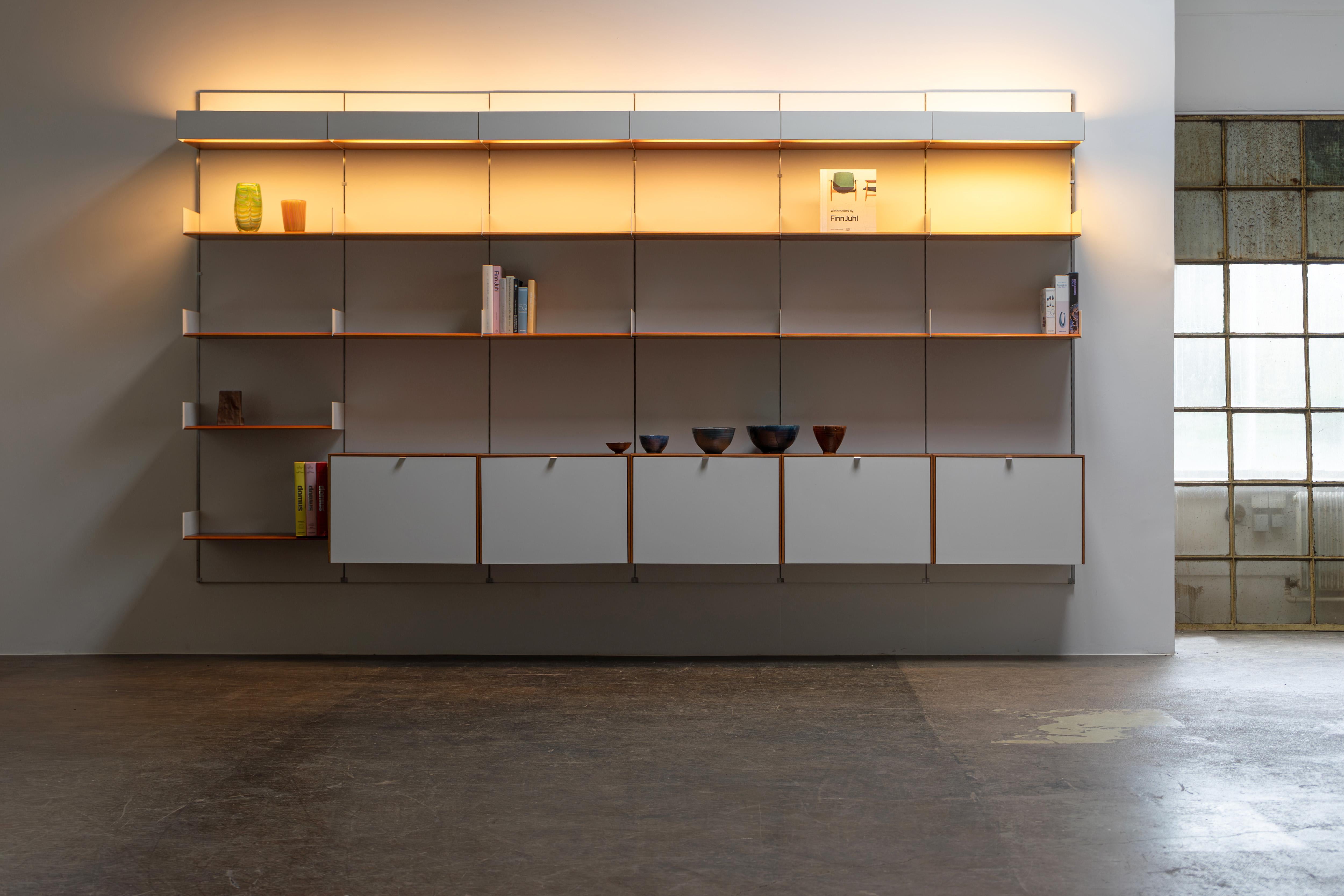20th Century Rare Wall Unit by Knoll International designed by Fred Ruf, Walnut, 1950s For Sale