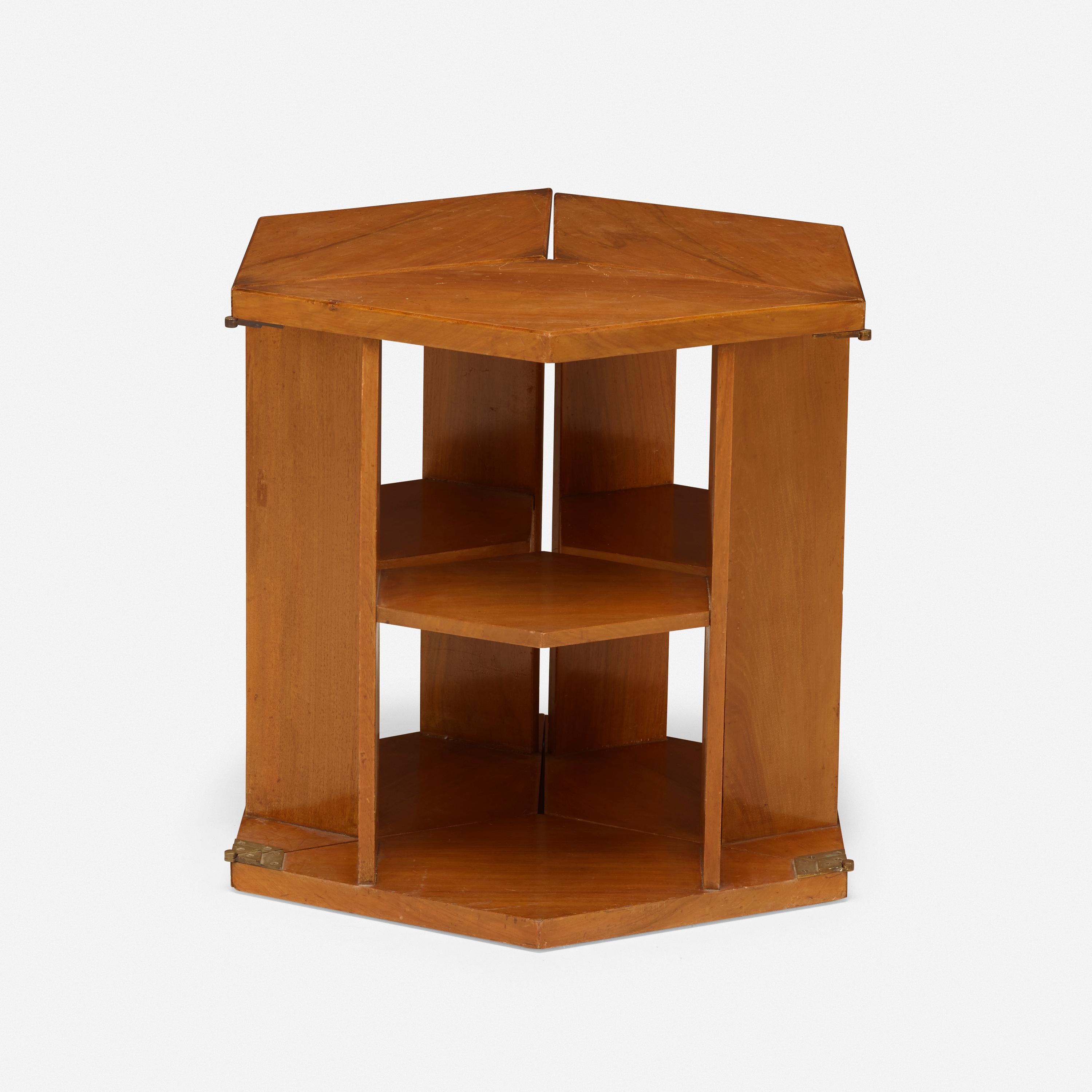 Rare Walnut and Oak Bookcase, Table by Eugene Printz In Good Condition In Montreal, QC