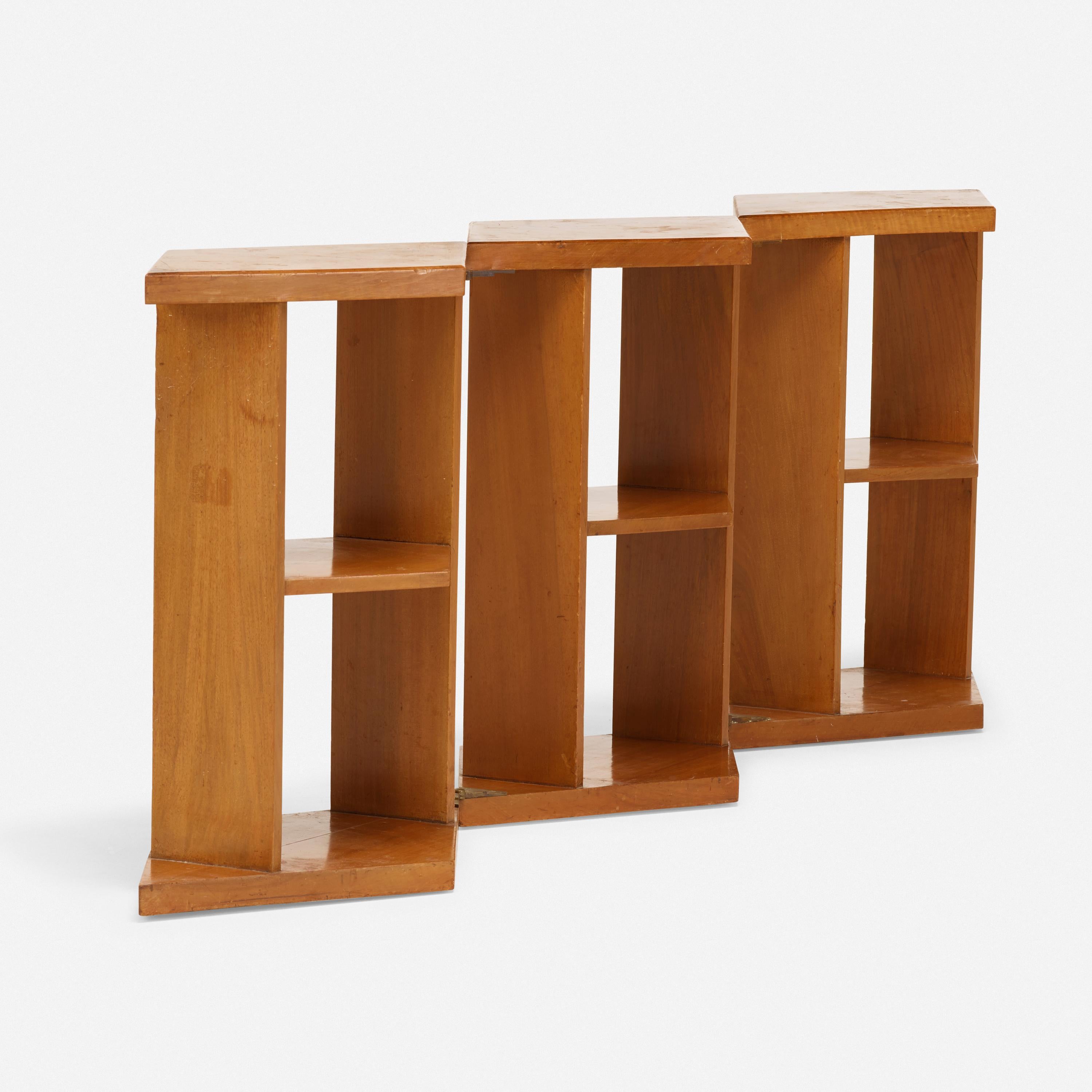 Rare Walnut and Oak Bookcase, Table by Eugene Printz 1