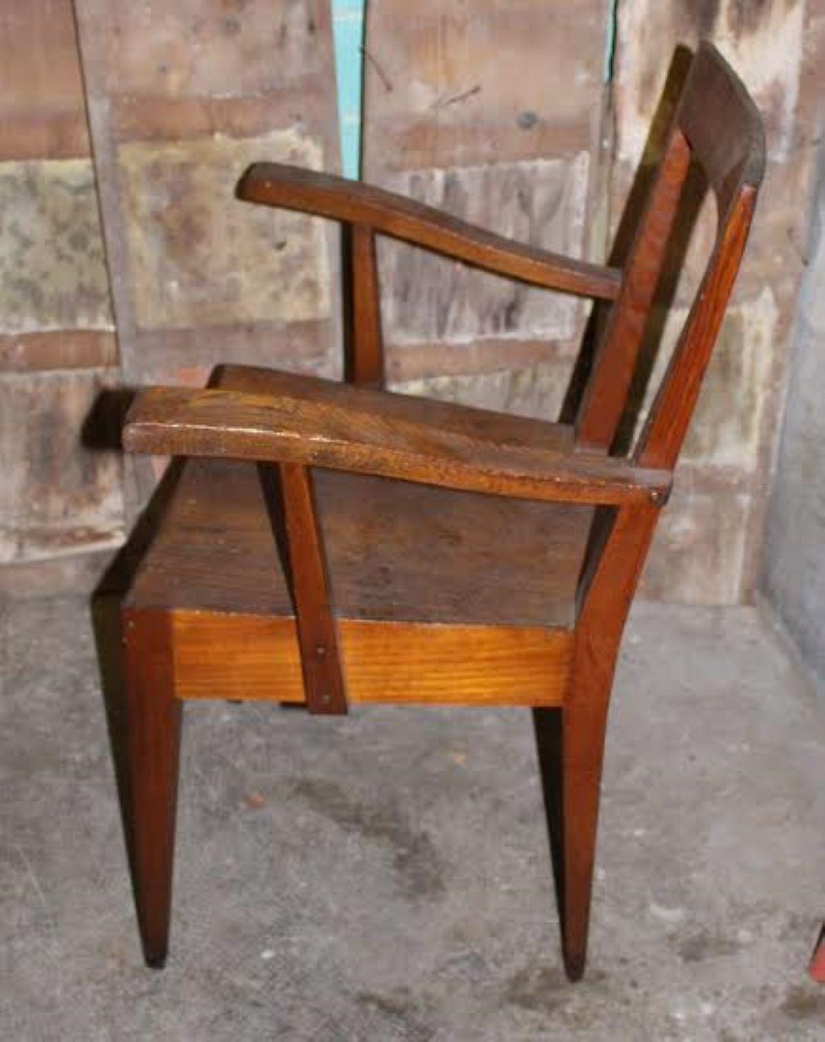 Rare Walnut Archair from University of Padova Attributed to Gio Ponti Ca 1935-7 For Sale 10