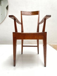 Rare Walnut Archair from University of Padova Attributed to Gio Ponti Ca 1935-7