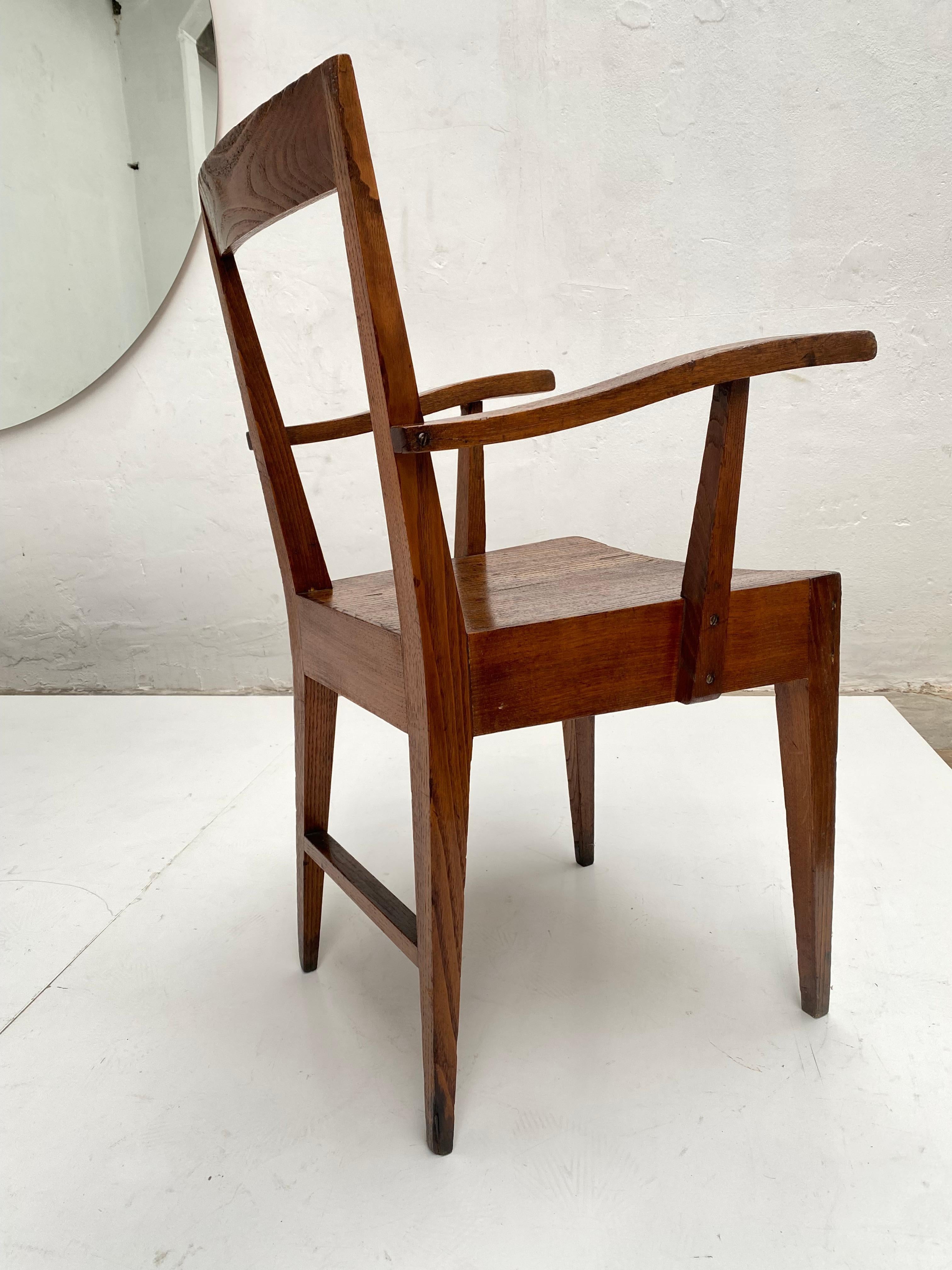 Mid-20th Century Rare Walnut Archair from University of Padova Attributed to Gio Ponti Ca 1935-7 For Sale