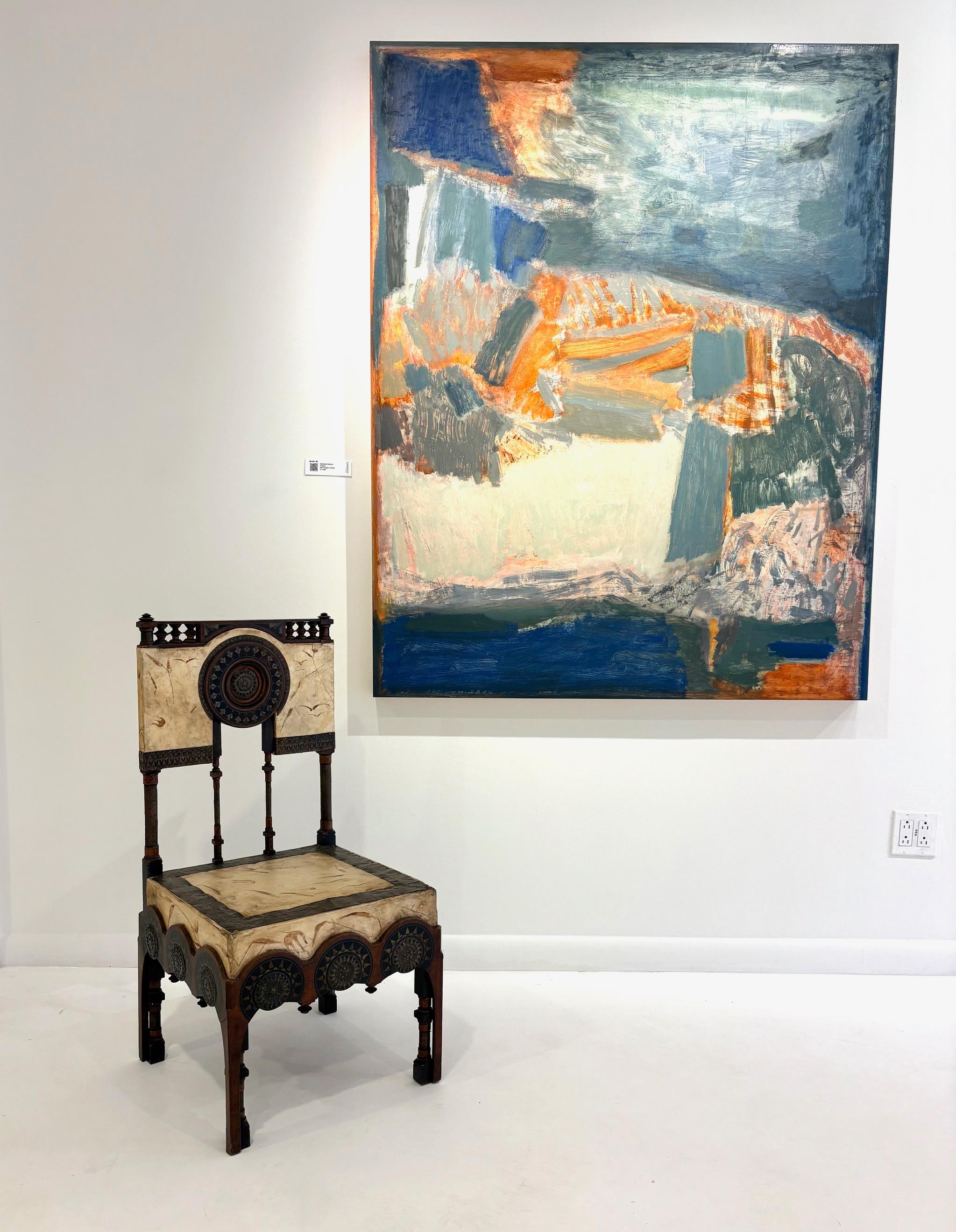 Rara sedia laterale in noce, rame e pergamena di Carlo Bugatti. in vendita 9