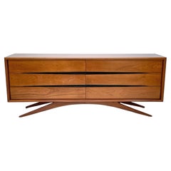 Rare Walnut Credenza by Vladimir Kagan for Grosfeld House, NY, 1950's