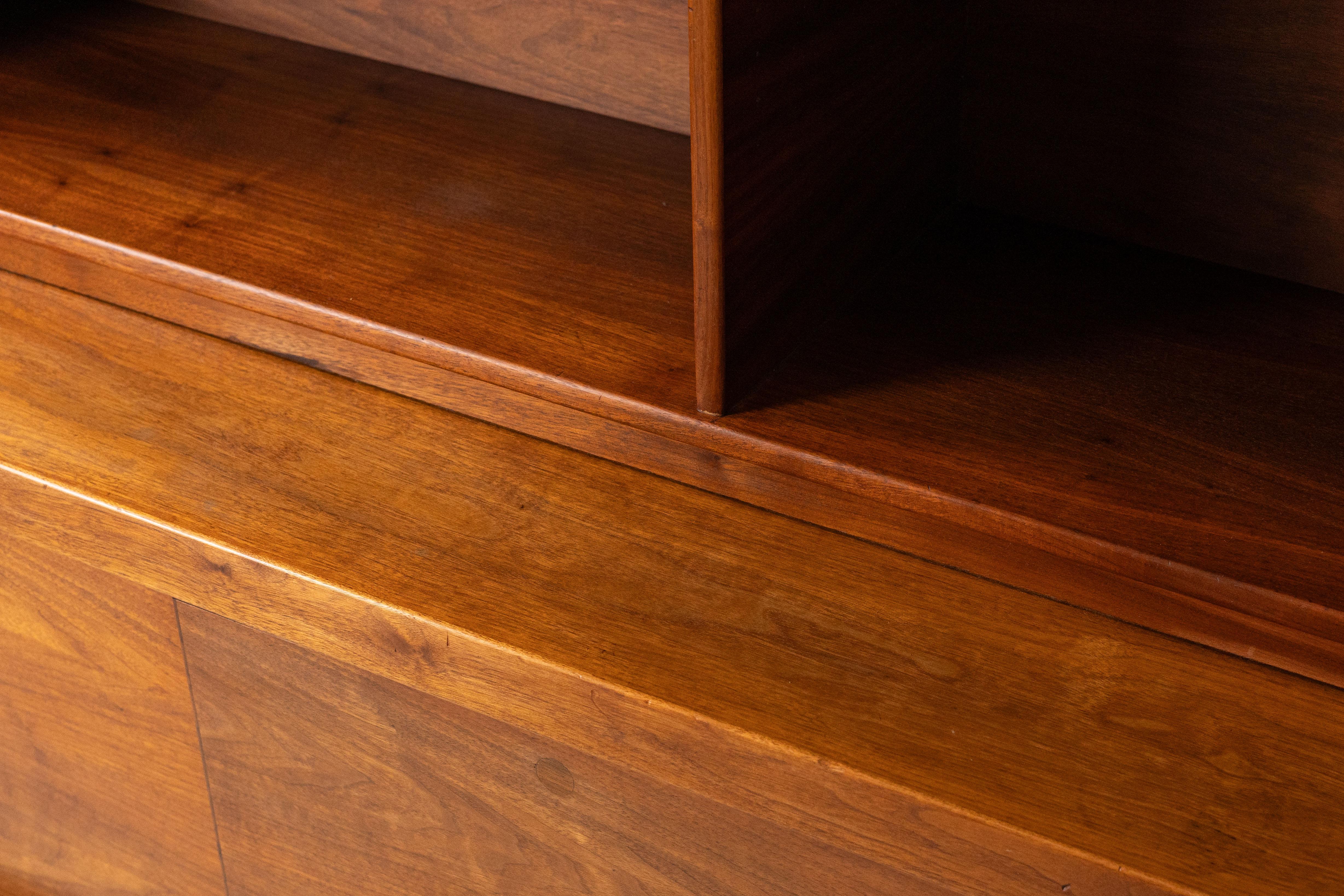 Aluminum Rare Walnut Sideboard by Jens Risom For Sale