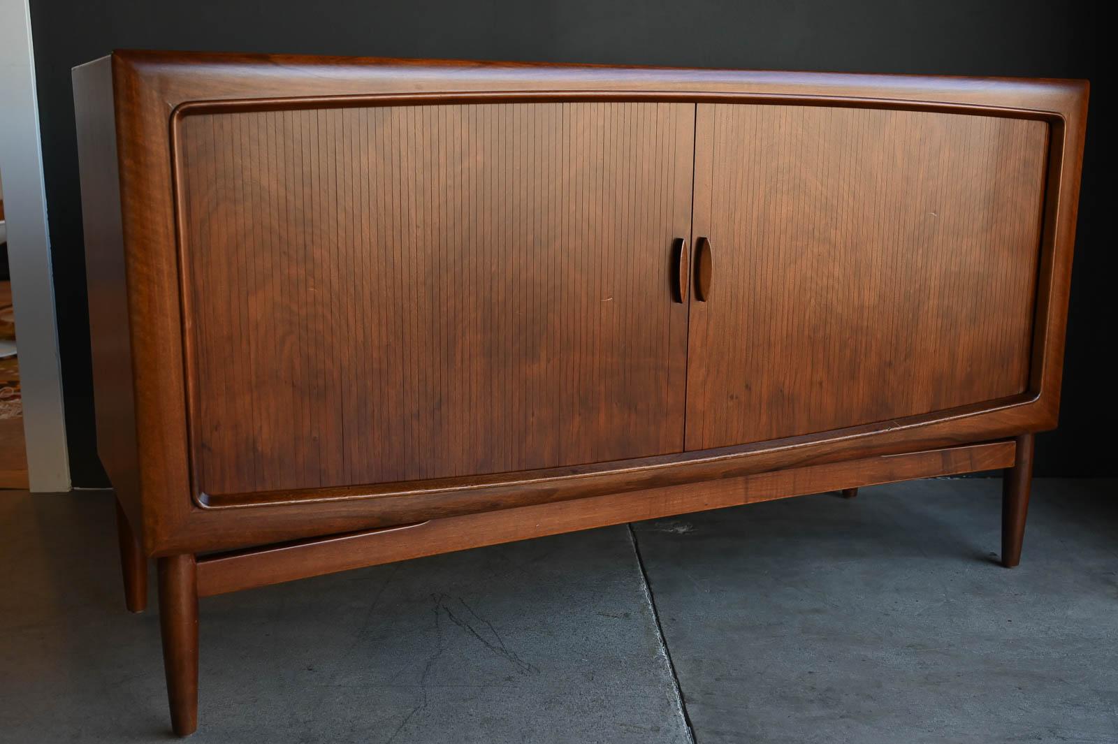 Rare Walnut Tambour Door Credenza by Kurt Ostervig, ca. 1960 7