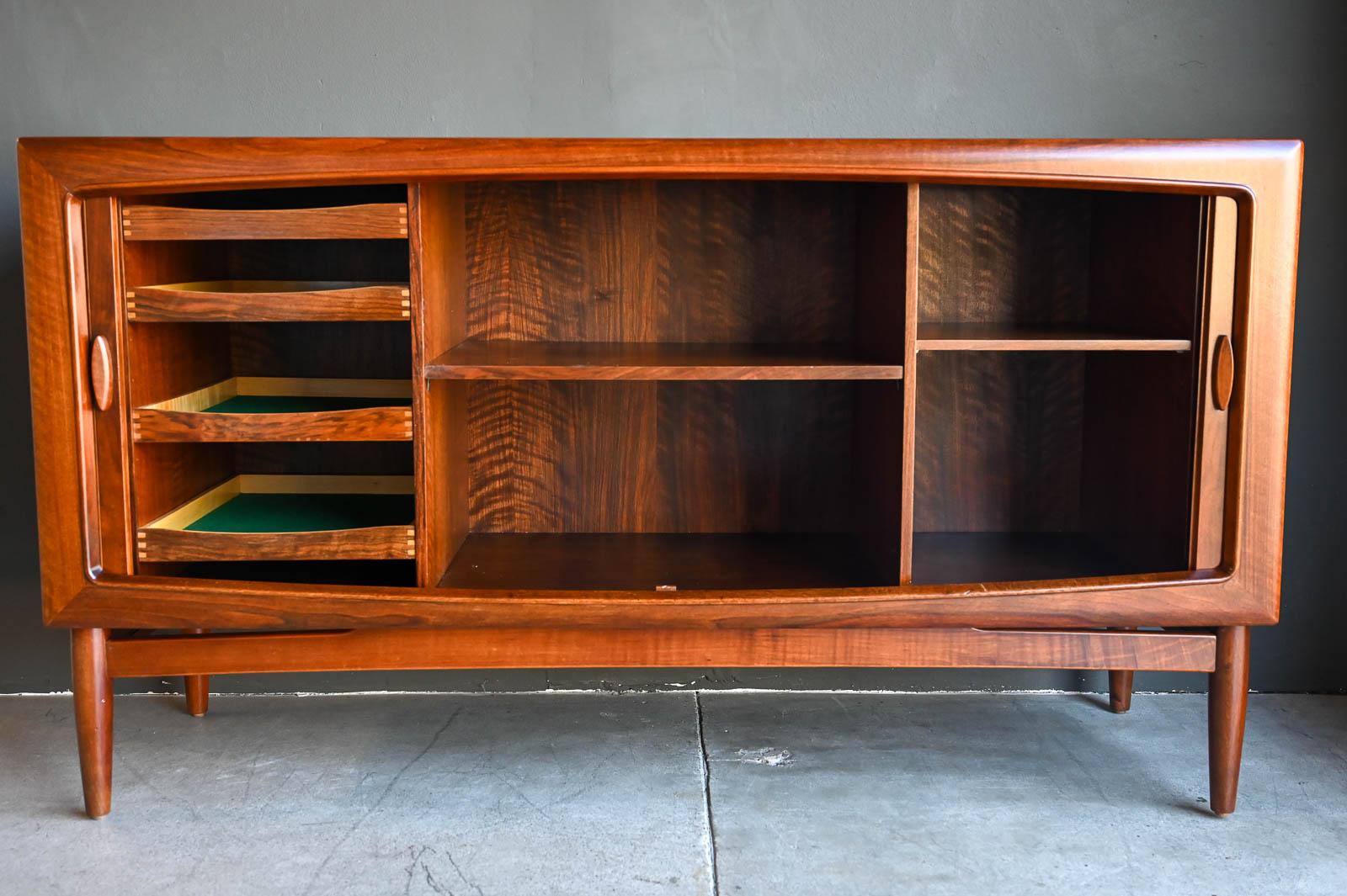 Rare Walnut Tambour Door Credenza by Kurt Ostervig, ca. 1960 1