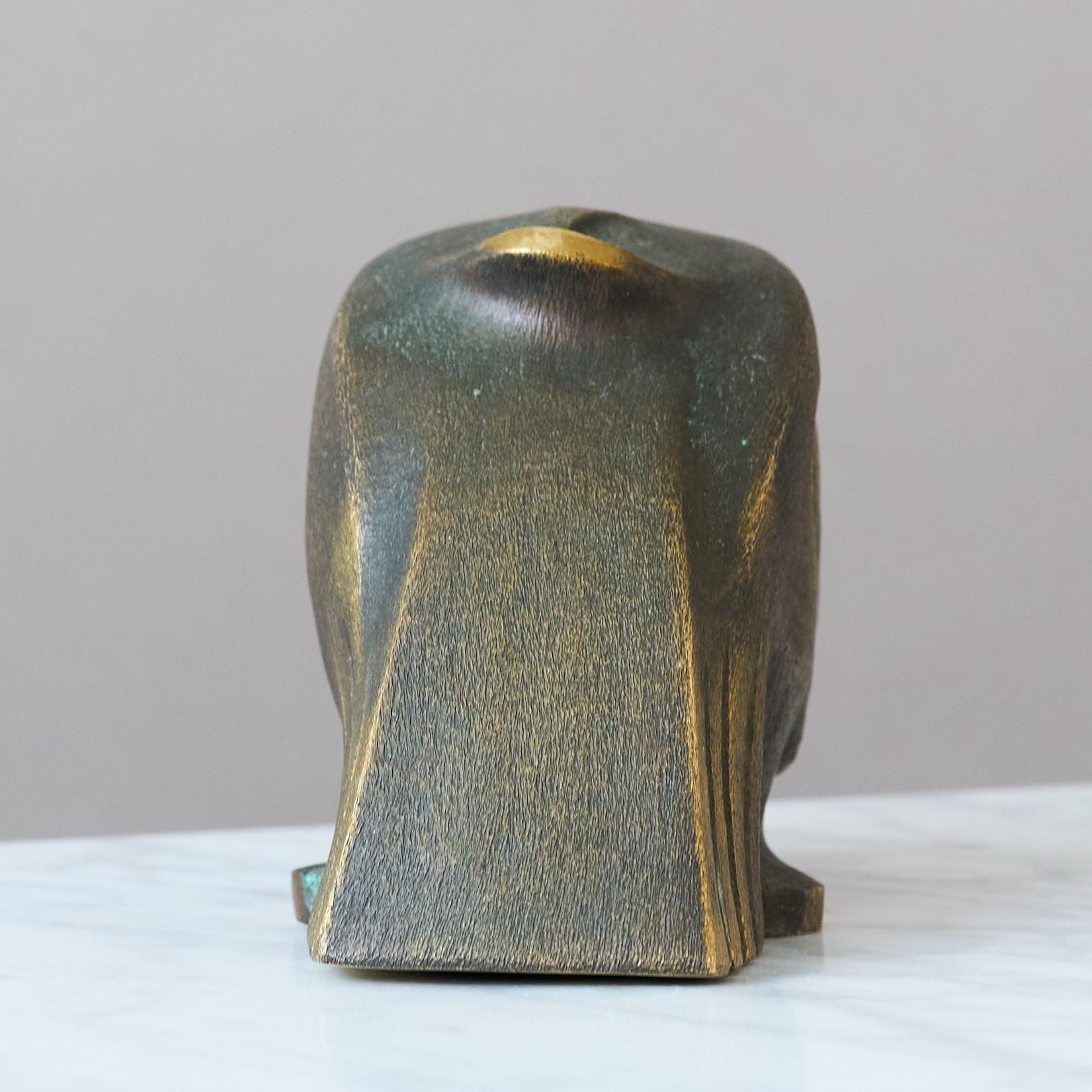 Métal Rare cendrier en laiton Walter Bosse for Herta Baller Fish Sculpture. Autriche, années 1950. en vente