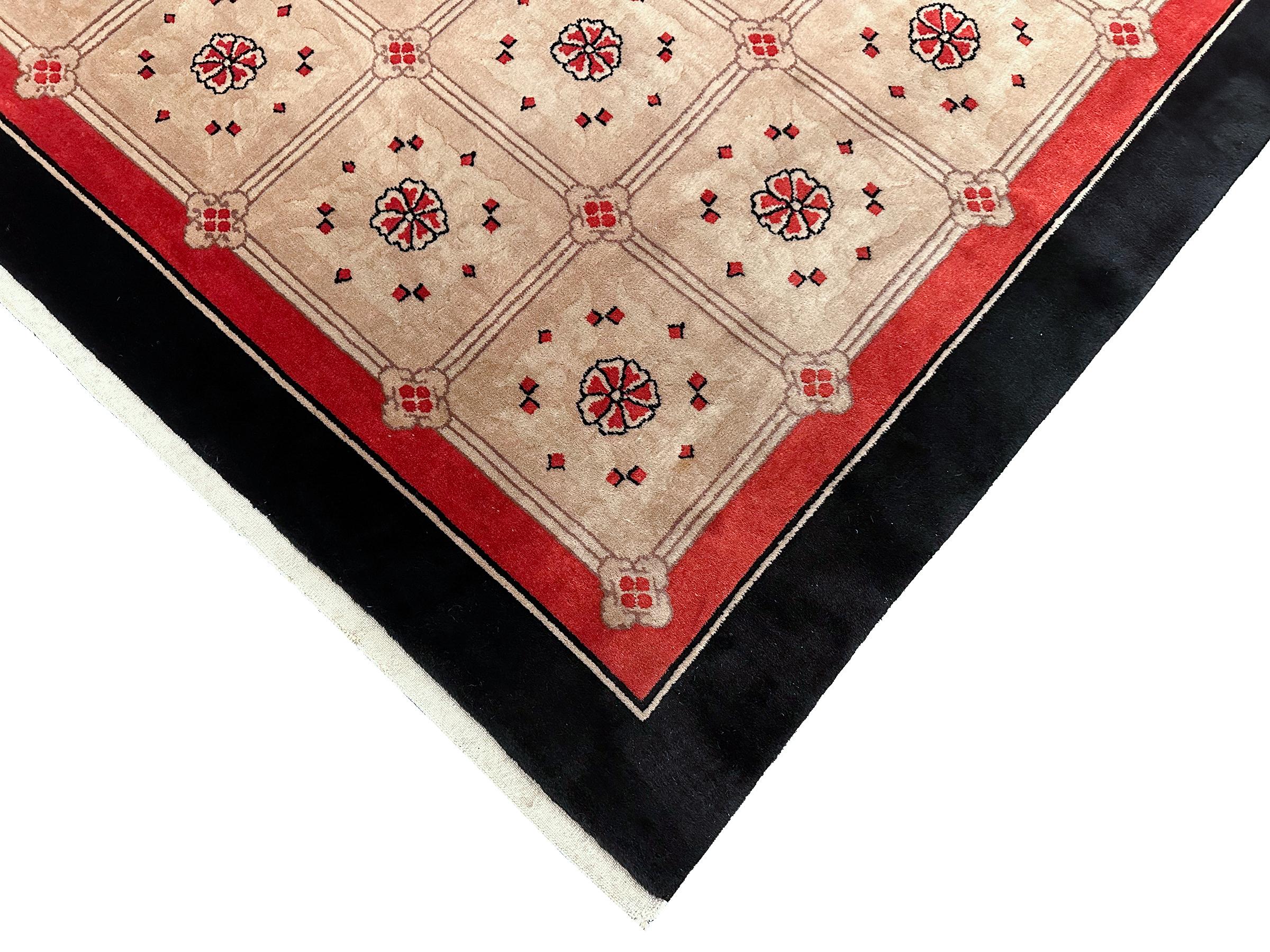 Rare tapis Art Déco 1920 Art Nouveau chinois 6 x 9 183 x 269 cm en vente 2