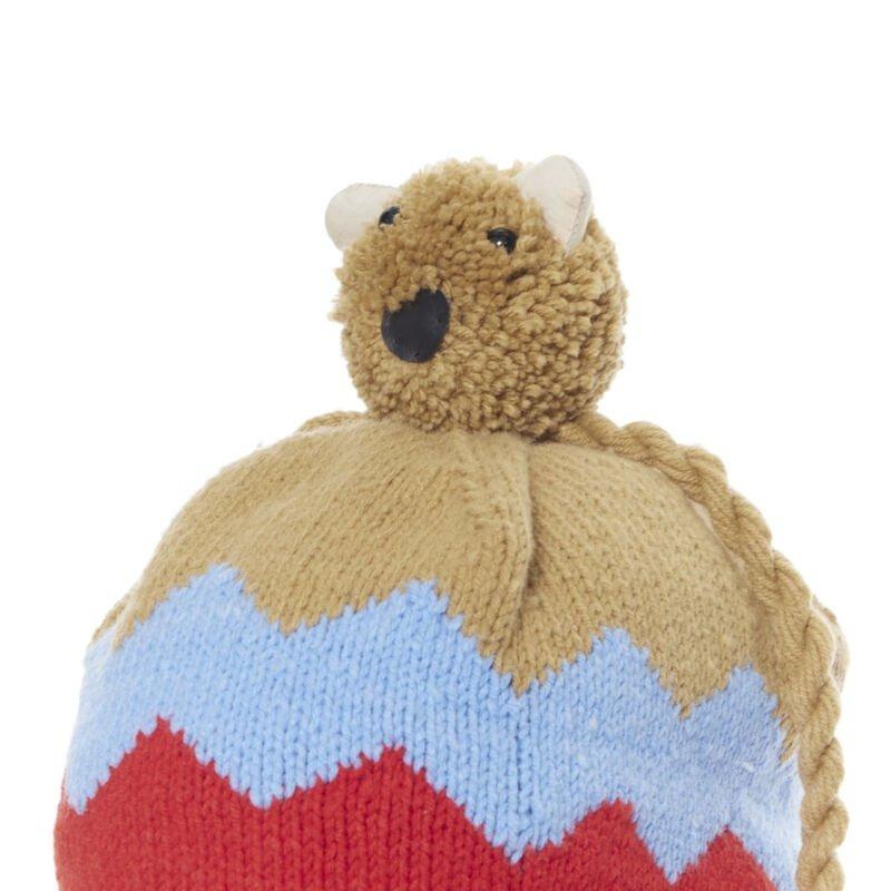 Rare WALTER VAN BEIRONDONCK brown blue red chevron teddy bear beanie hat
Reference: CAWG/A00173
Brand: Walter Van Beirondonck
Model: Teddy bear beanie
Material: Wool
Color: Brown, Multicolour
Pattern: Striped
Extra Details: Wool knit. Chevron knit.