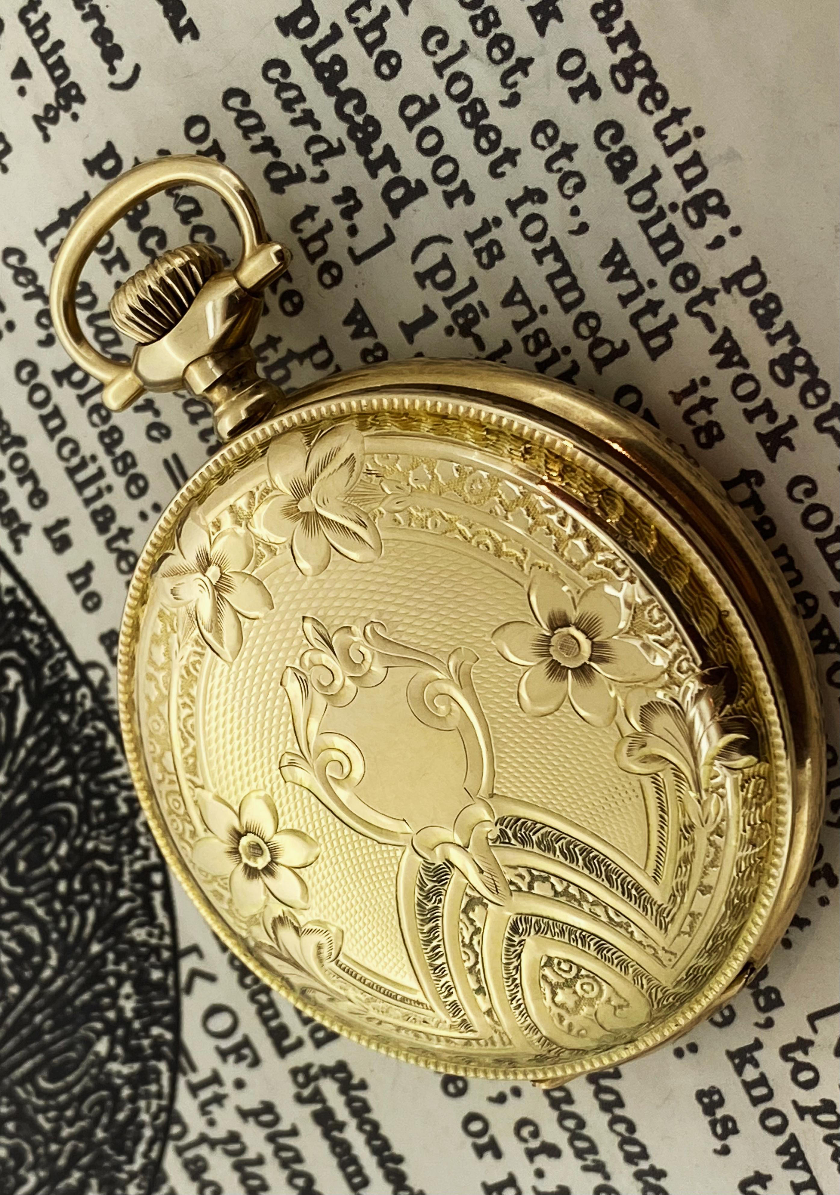 Rare Waltham Mass. Riverside A.W.W.Co 14K Gold Full Hunter Pocket Watch # 1894 2