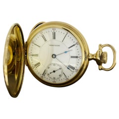 Rare Waltham Mass. Riverside A.W.W.Co 14K Gold Full Hunter Pocket Watch # 1894