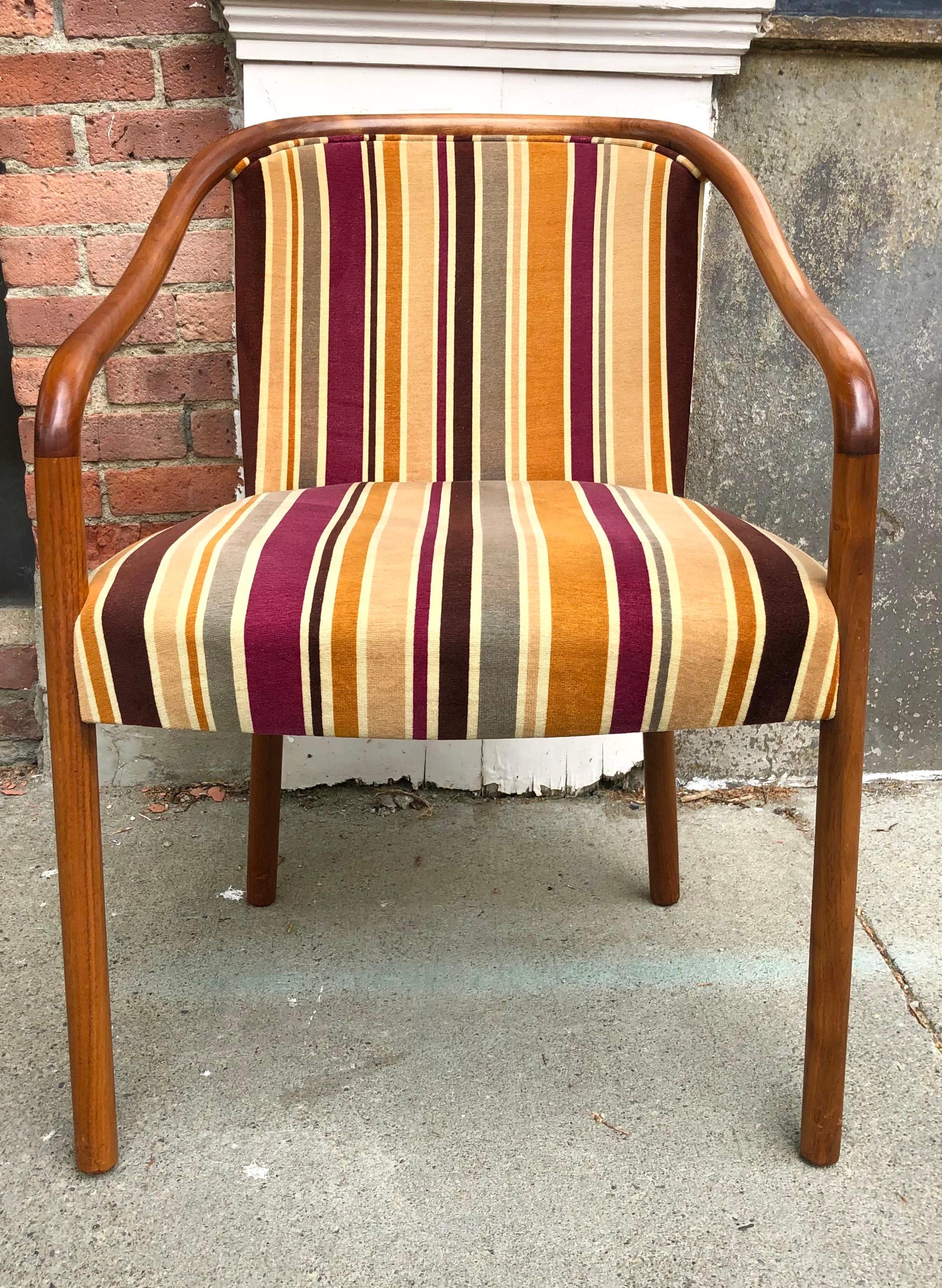 Mid-Century Modern Rare Ward Bennett Settee and Side Chair in Vintage Fabric For Sale