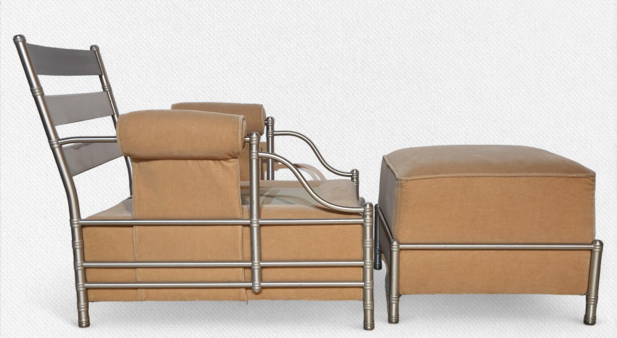 20th Century Rare Warren McArthur Arizona Biltmore Era Lounge Chair and Ottoman C. 1931