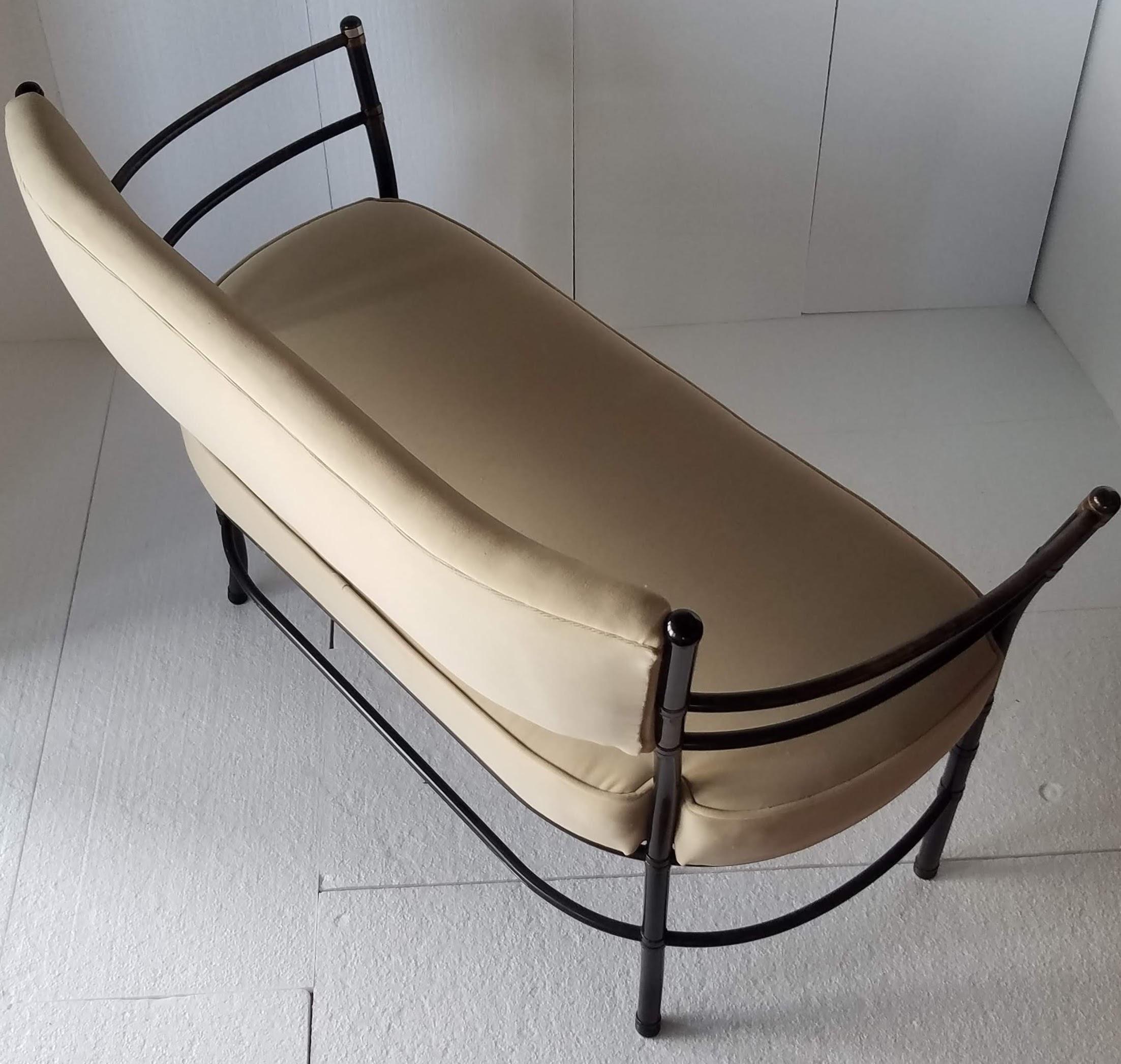 Rare Warren McArthur Bronze Anodize Settee Style No 947 Rome, NY C. 1933/34 In Good Condition In Camden, ME