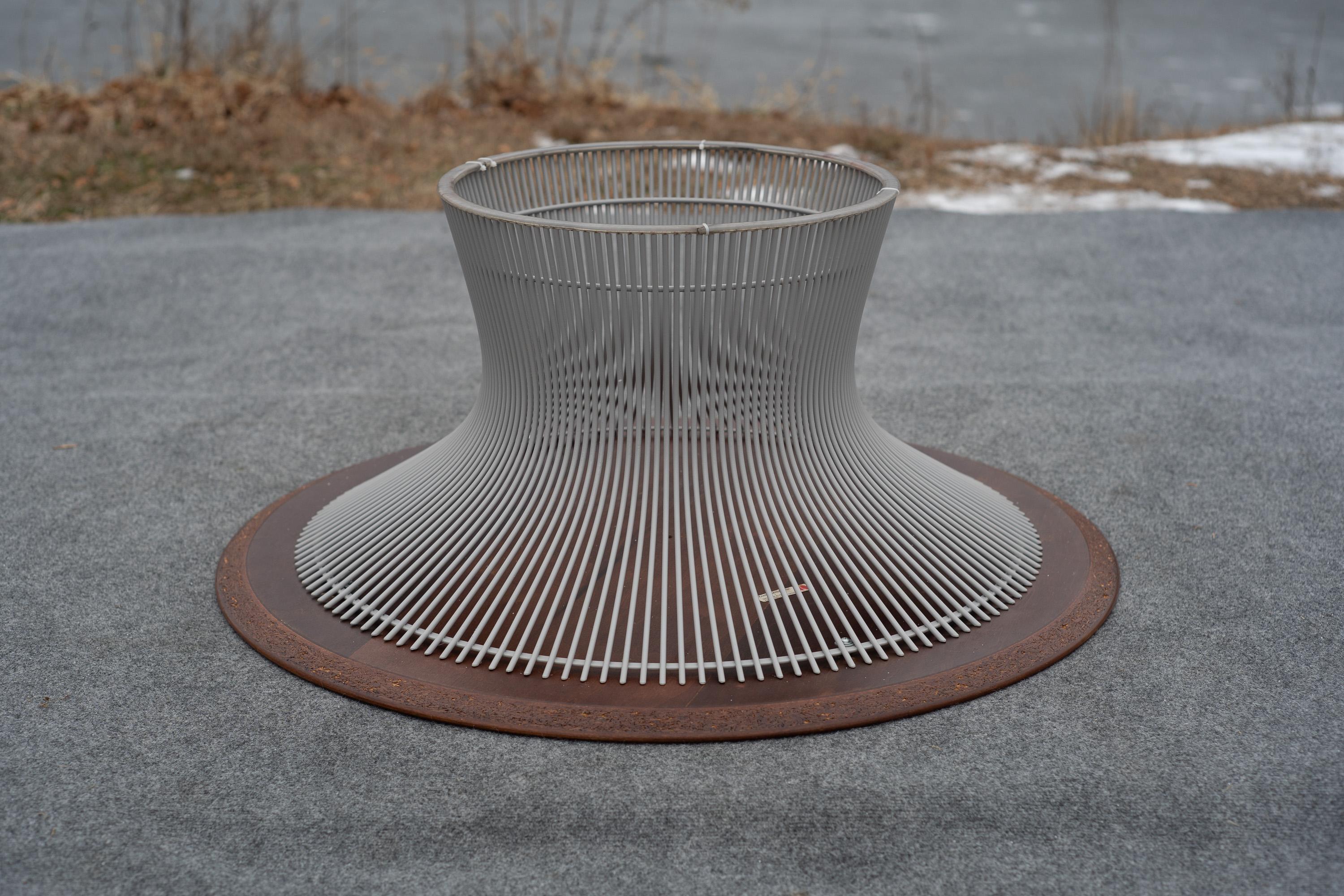 Rare Warren Platner for Knoll Walnut & Enameled Steel Coffee Table Special Order For Sale 3