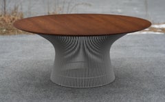Warren Platner Knoll 36" Round Walnut, Special Order Enameled Steel Coffee Table