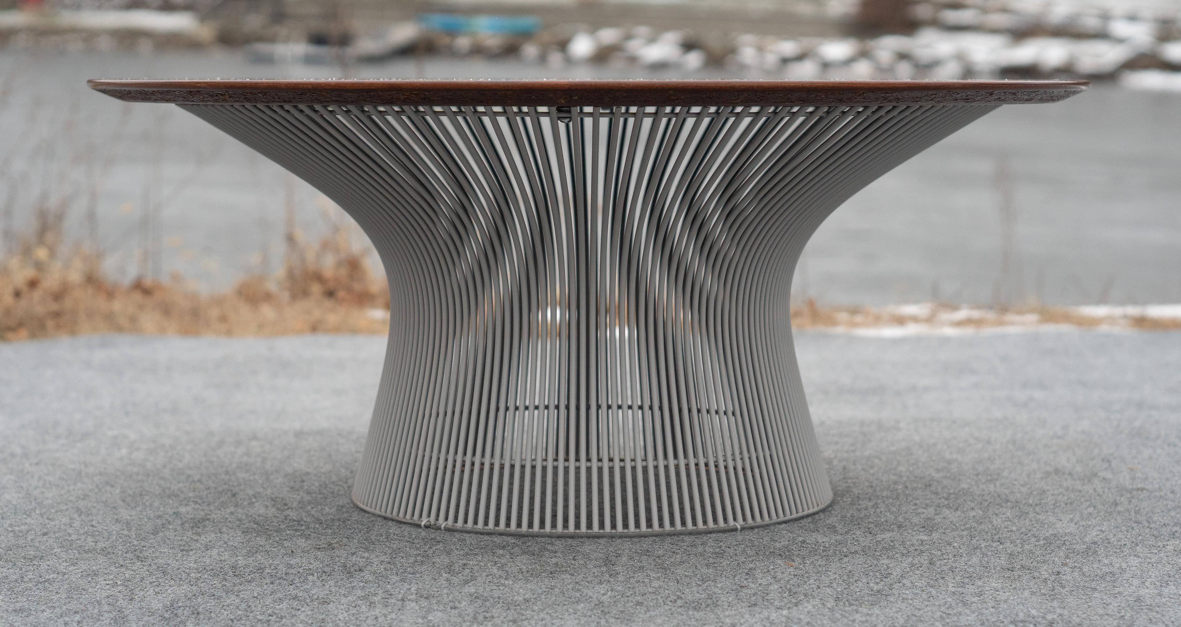 Mid-20th Century Rare Warren Platner for Knoll Walnut & Enameled Steel Coffee Table Special Order For Sale