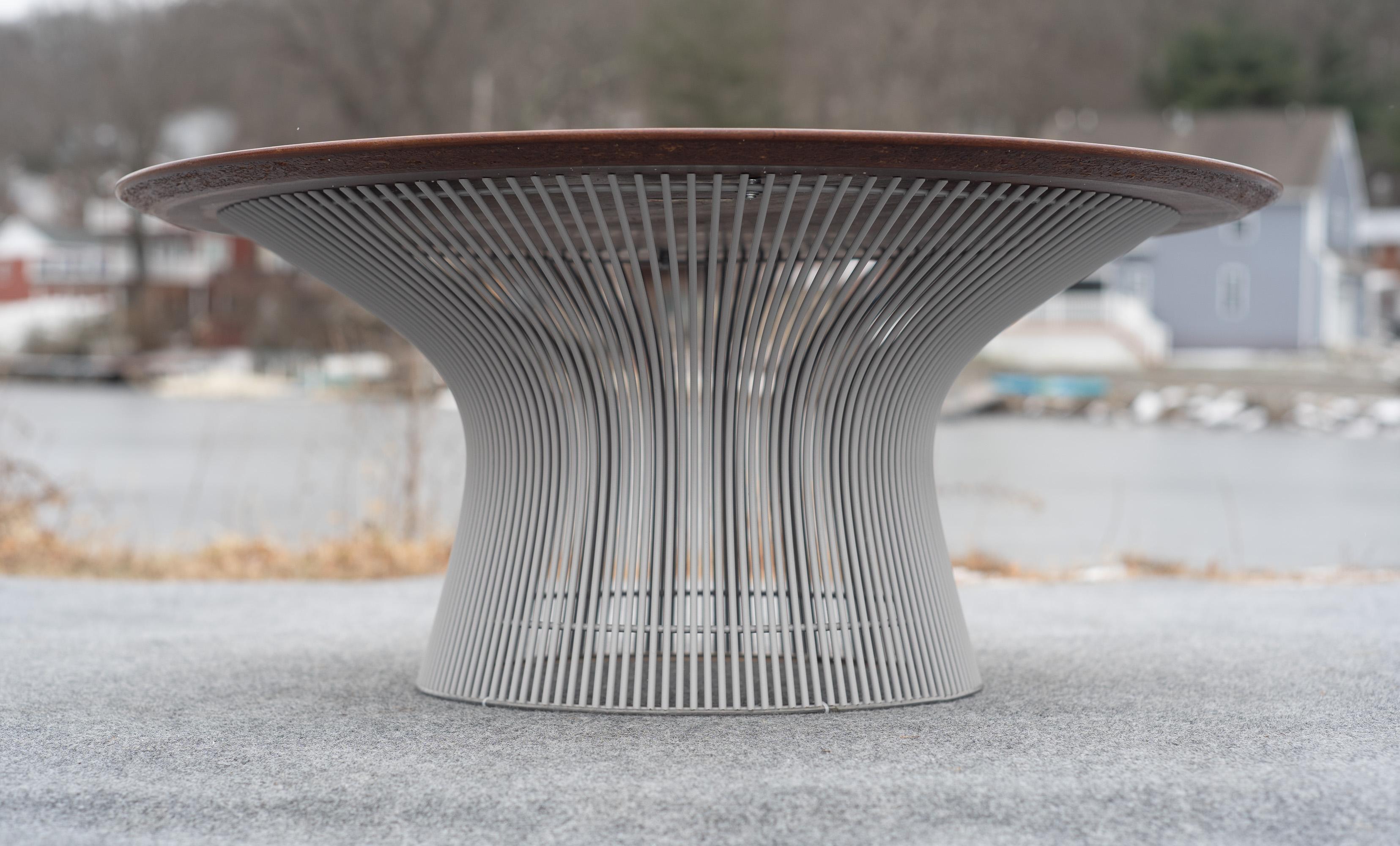 Rare Warren Platner for Knoll Walnut & Enameled Steel Coffee Table Special Order For Sale 1