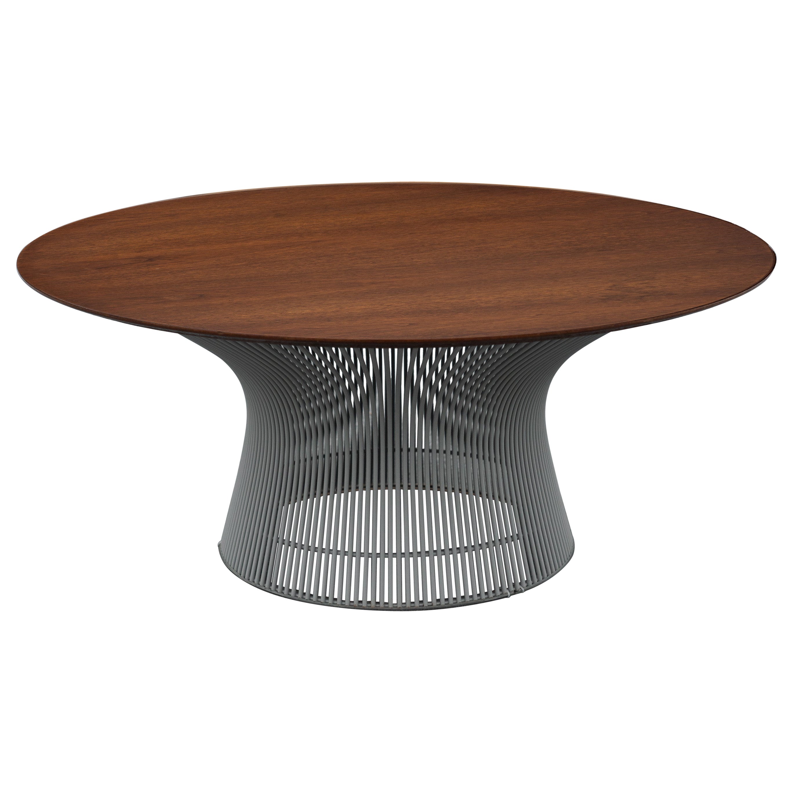 Rare Warren Platner for Knoll Walnut 
Enameled Steel Coffee Table Special Order For Sale