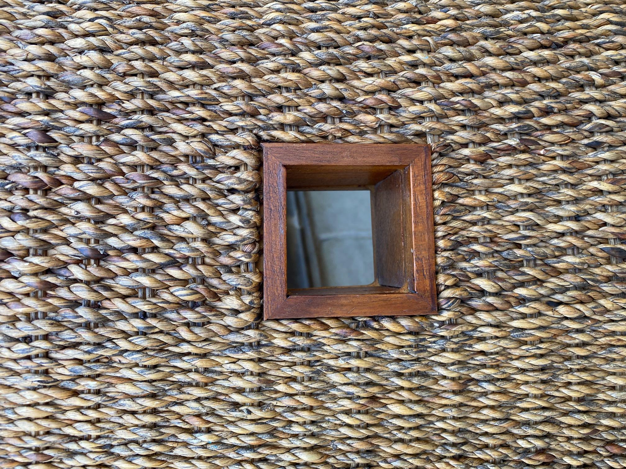 Great Sea Grass and Teak Screen /Room Divider For Sale 5