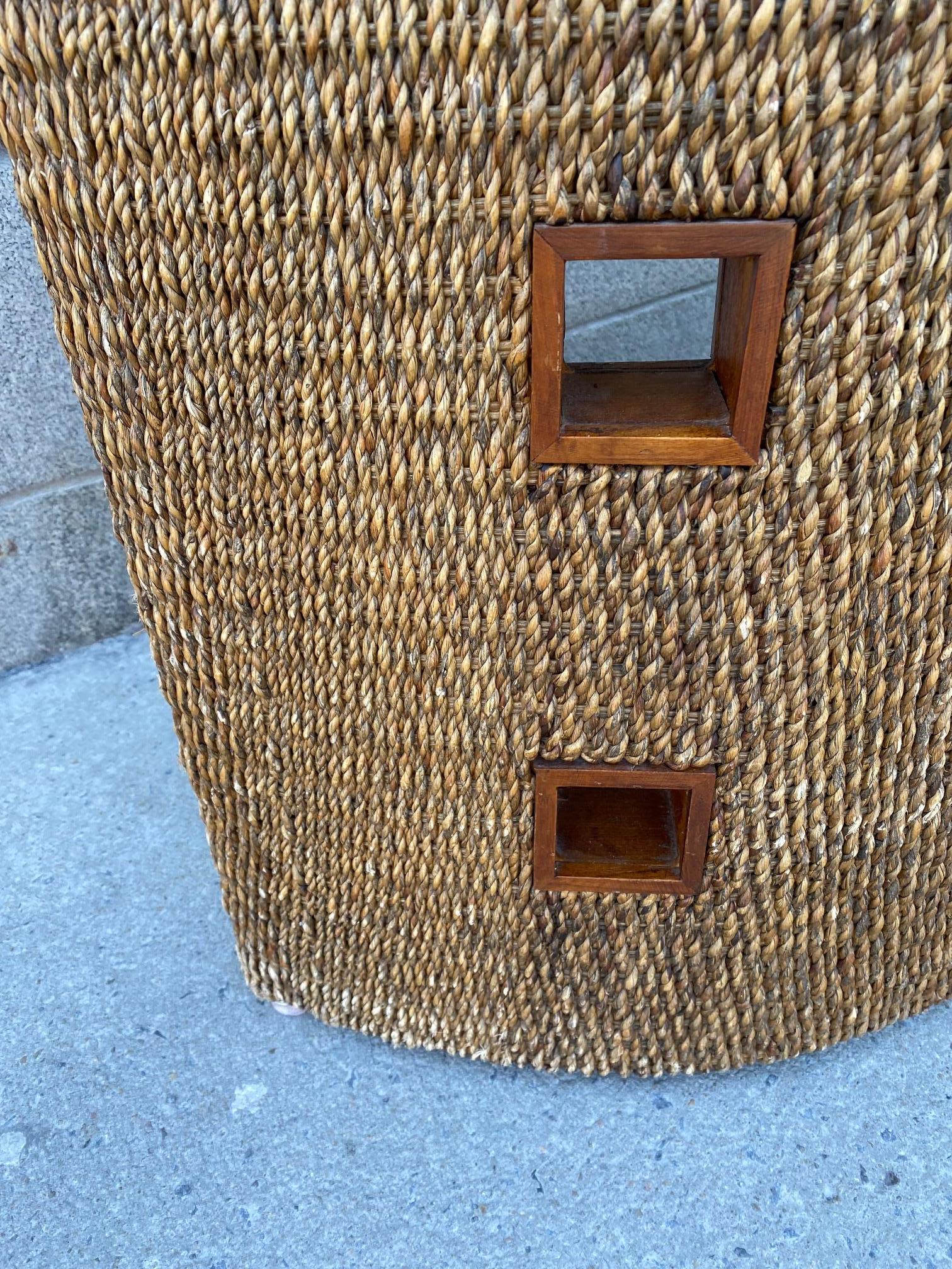 Rare Water Hyacinths and Teak Screen /Room Divider For Sale 8