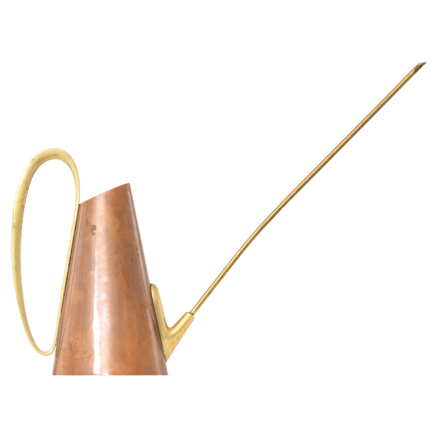 Rare Watering Can in Brass and Copper by Carl Auböck, 1950's For Sale