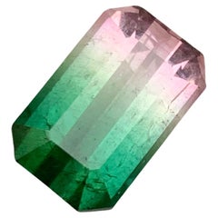 Rare Watermelon Bicolor Bluish Green & Pink Tourmaline Gemstone 7.30 Ct for Ring