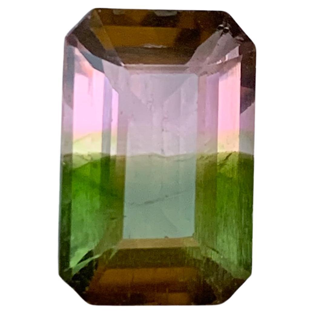 GEMSTONE TYPE: Tourmaline
PIECE(S): 1
WEIGHT: 5.05 Carat
SHAPE: Emerald
SIZE (MM): 13.22 x 8.67 x 5.35
COLOR: Watermelon Bicolor Green & Pink
CLARITY: Slightly Included
TREATMENT: Heated
ORIGIN: Afghanistan
CERTIFICATE: On demand

This rare 5.05