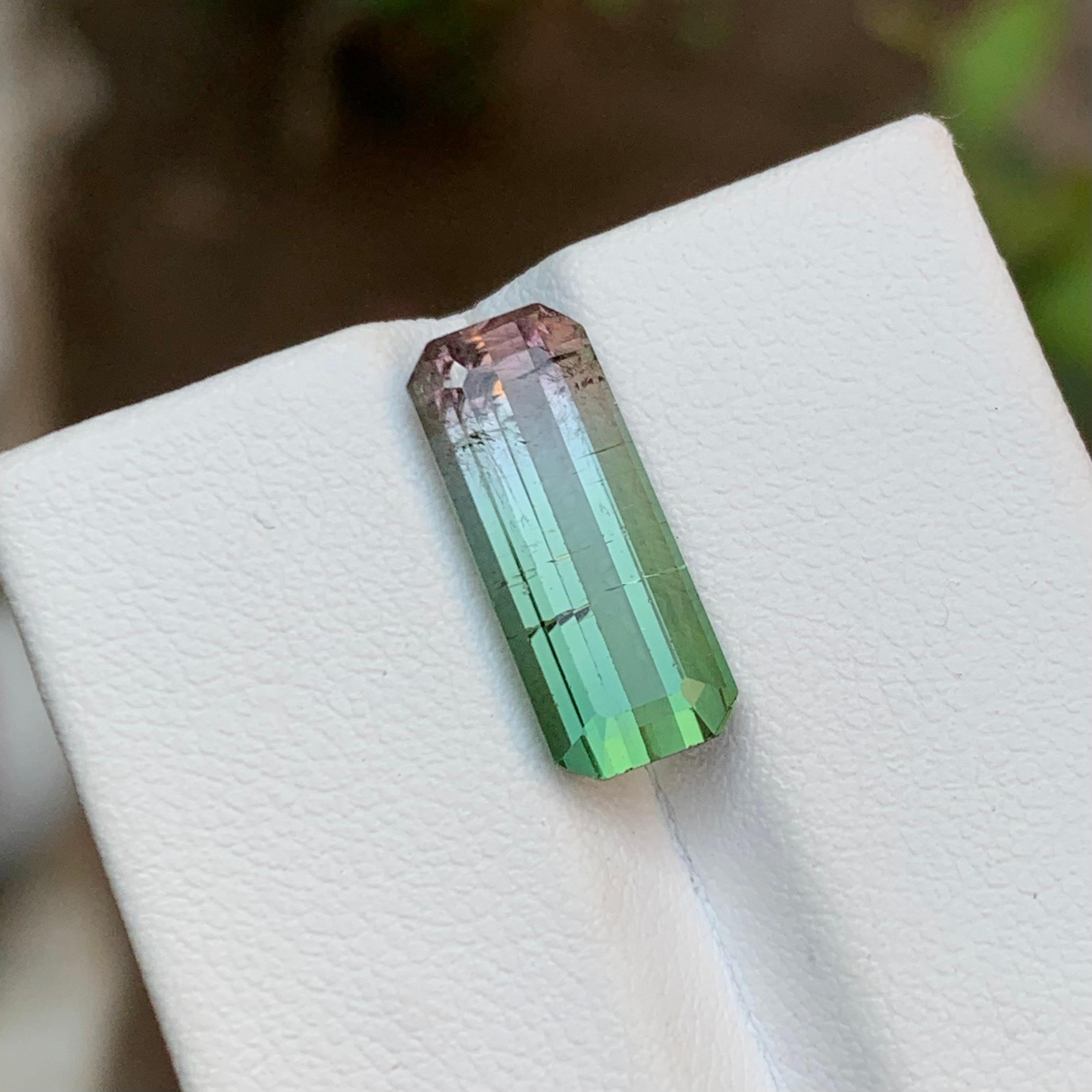 Seltene Wassermelone Bicolor natürlichen Turmalin Edelstein 5,60 Ct Smaragd-Schliff für Ring im Angebot 3
