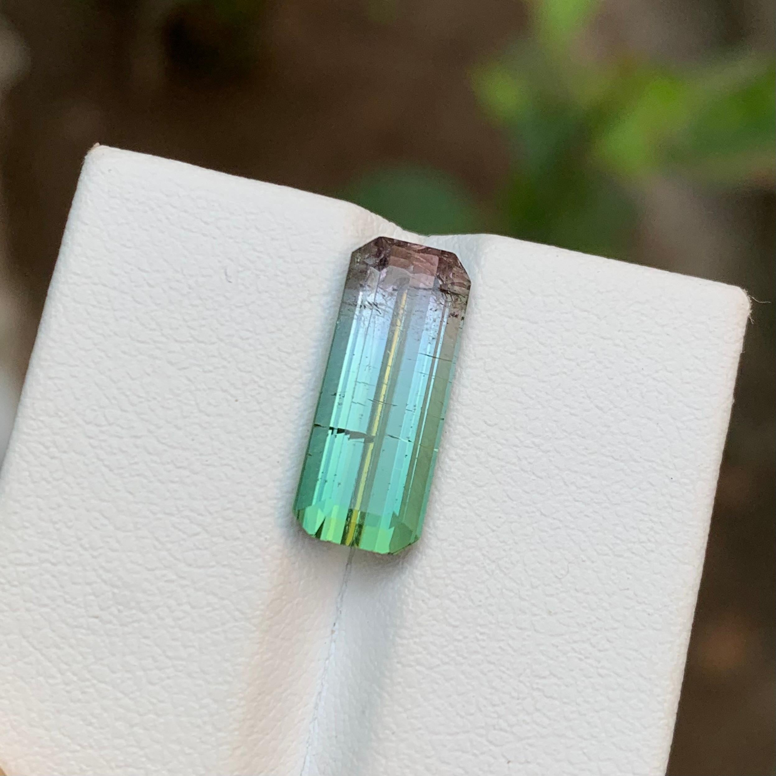 Seltene Wassermelone Bicolor natürlichen Turmalin Edelstein 5,60 Ct Smaragd-Schliff für Ring (Zeitgenössisch) im Angebot