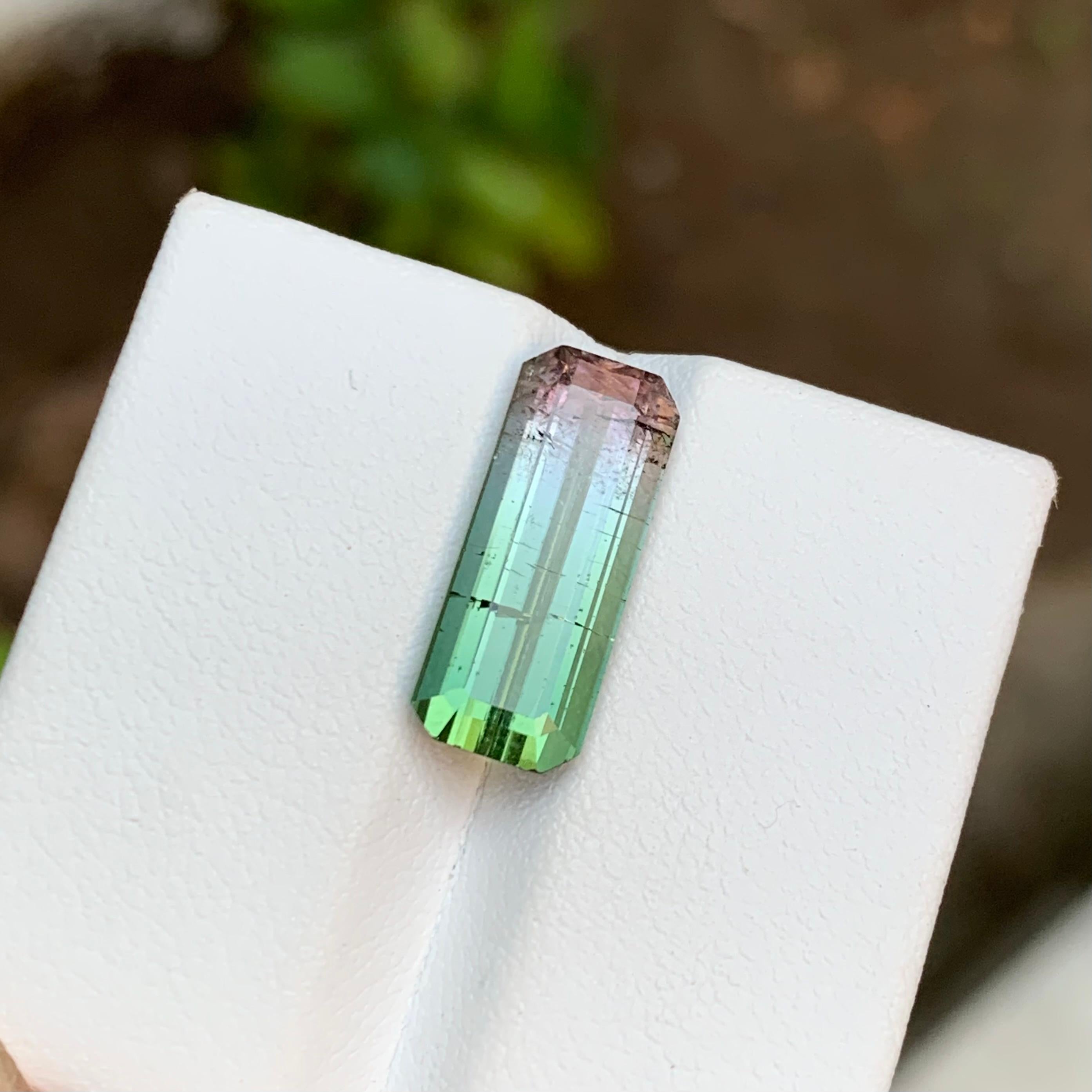Seltene Wassermelone Bicolor natürlichen Turmalin Edelstein 5,60 Ct Smaragd-Schliff für Ring im Angebot 2