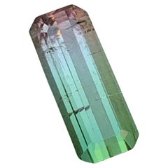 Rare Watermelon Bicolor Natural Tourmaline Gemstone 5.60 Ct Emerald Cut for Ring