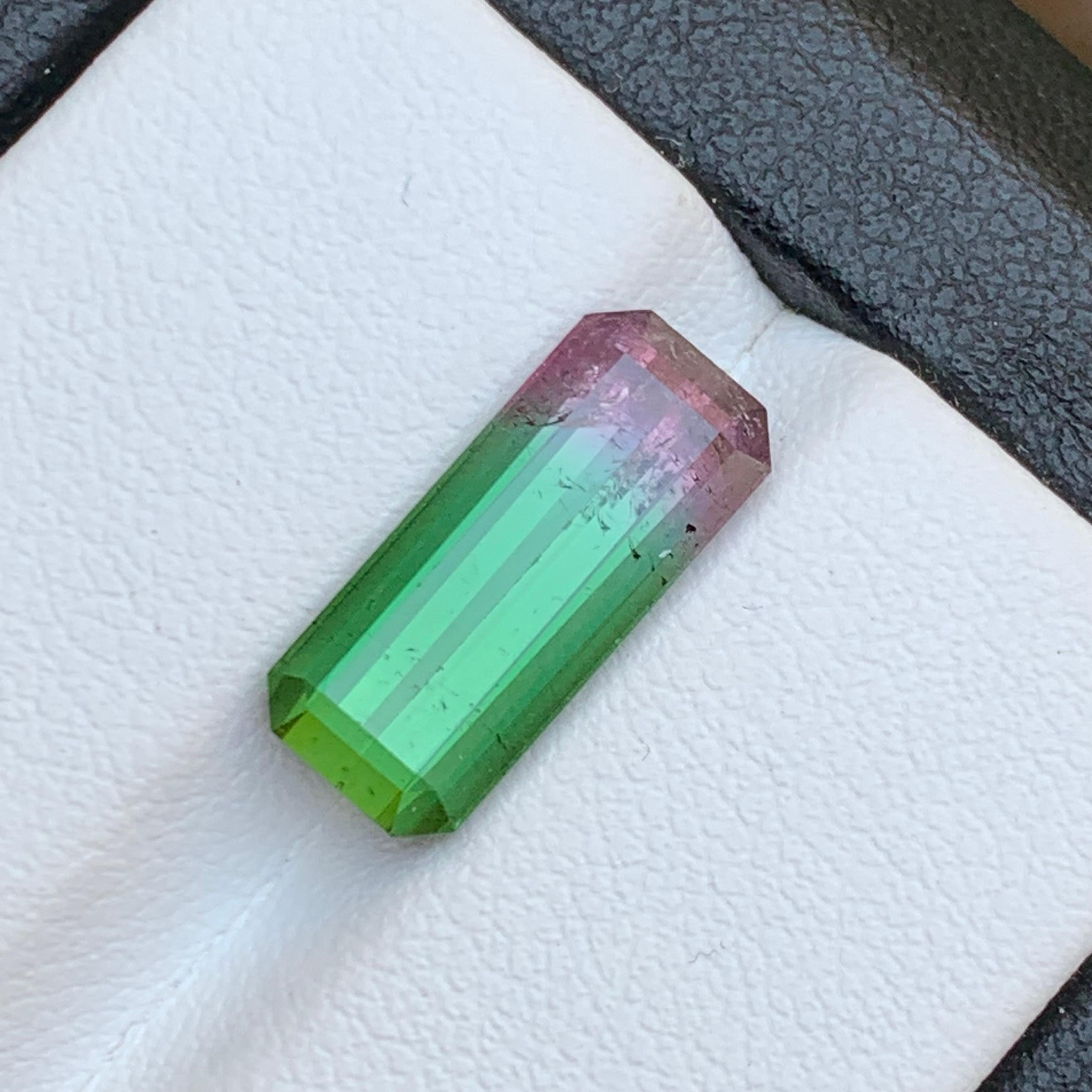 Women's or Men's Rare Watermelon Bicolor Natural Tourmaline Ring Loose Gemstone 5.40 Ct-Jewelry For Sale