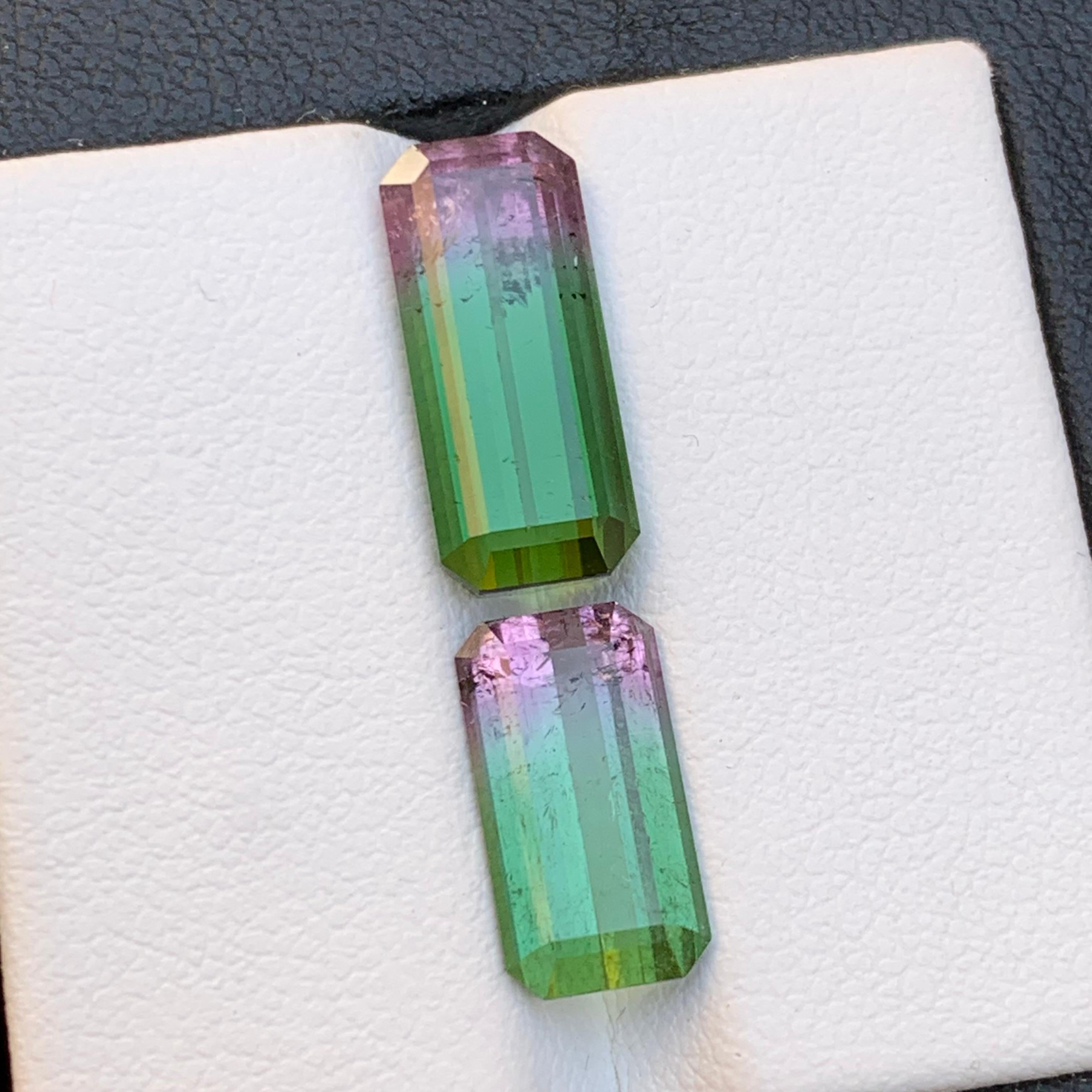 Contemporary Rare Watermelon Bicolor Natural Tourmaline Ring Loose Gemstones 8.50 Ct-Jewelry For Sale