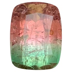 Rare Watermelon Bicolor Tourmaline Gemstone 3.05Ct Cushion Cut for Ring/Jewelry