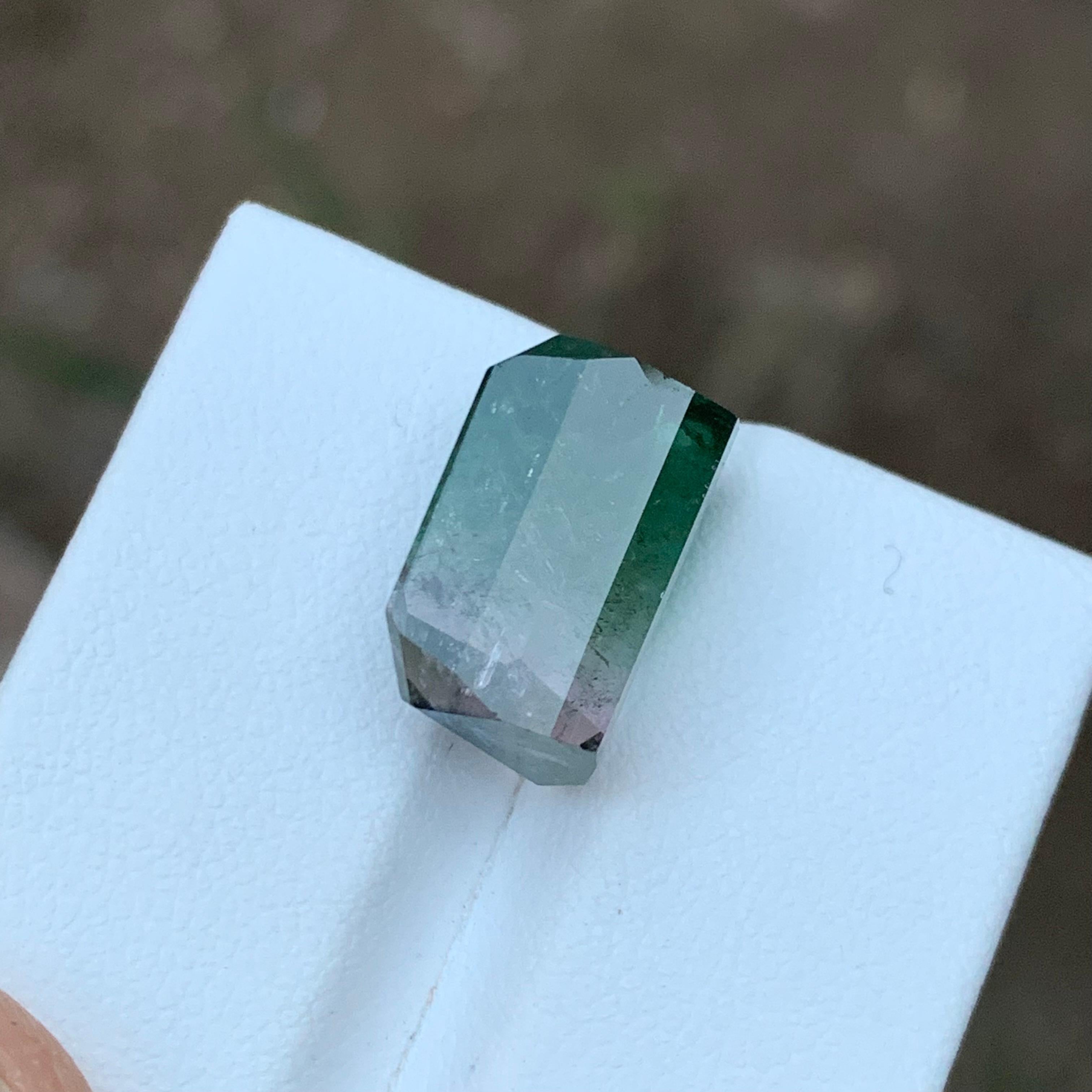 Rare Watermelon Bicolor Tourmaline Gemstone11.90Ct  Emerald Cut for Ring/Pendant For Sale 4