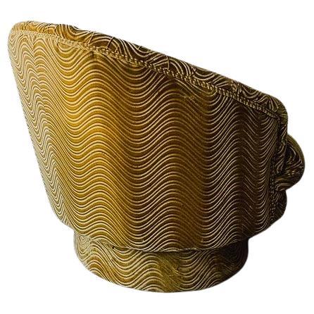 Raro tapizado ondulado, sillón giratorio, obra de Milo Baughman Terciopelo en venta