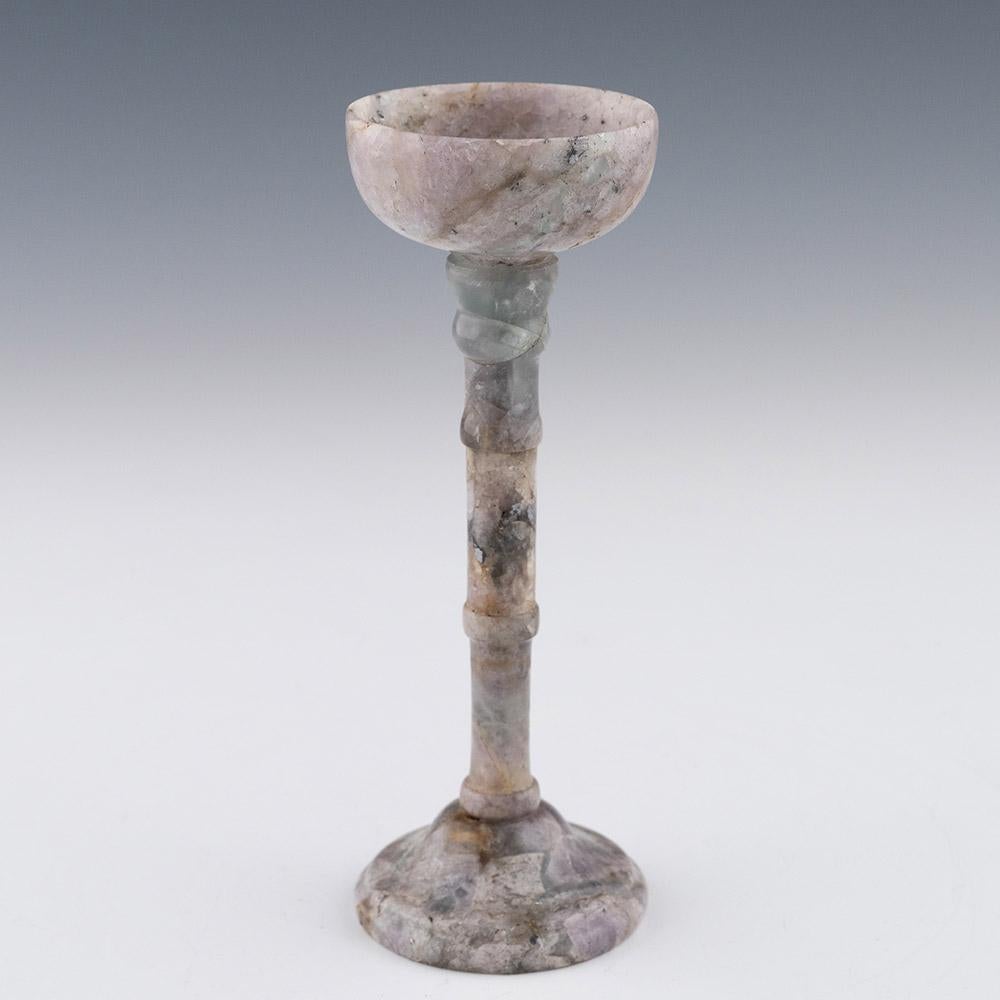 Heading : Weardale Fluorite Chalice
Date : ModHeading : Weardale Fluorite Chalice
Date : Modern
Origin : Weardale, County Durham
Colour : Green and lilac, some quartz
Condition : New
Restoration : None
Dimensions : Height 16.7cm
Weight :