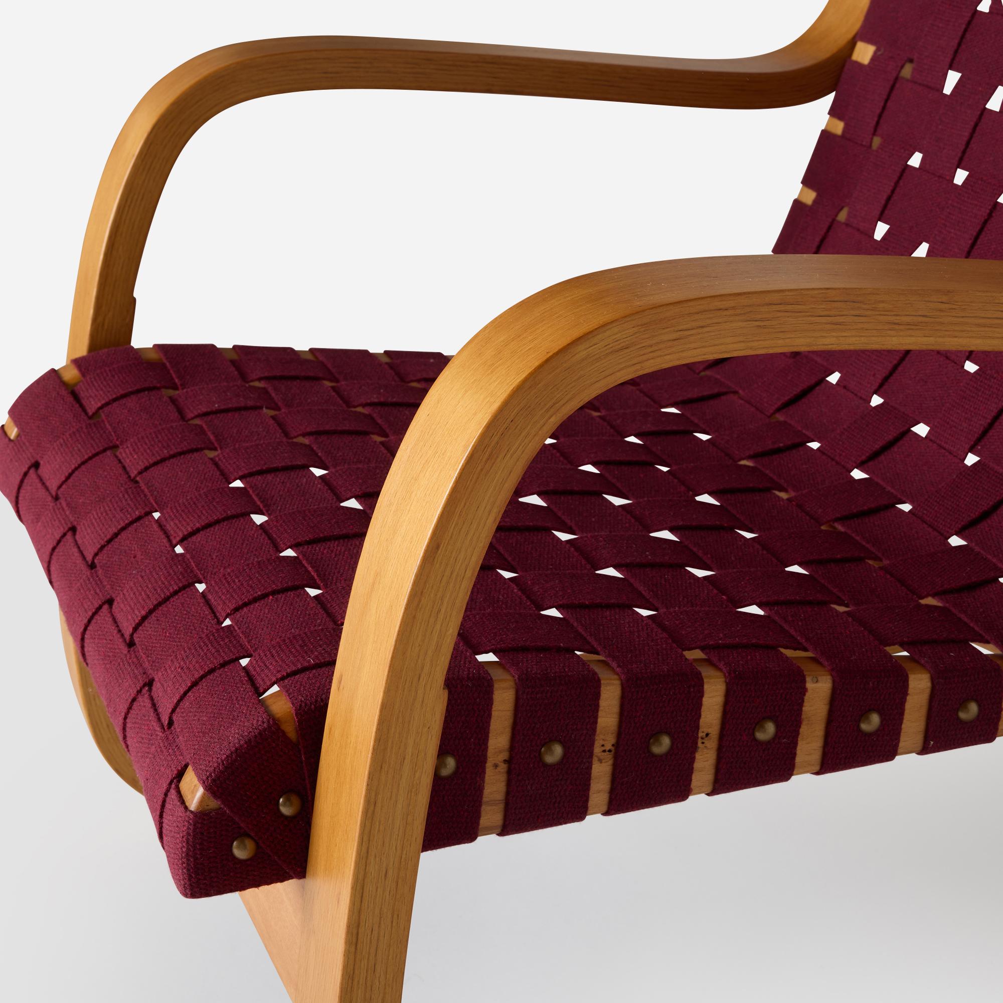 Seltener Webbed-Loungesessel von Alvar Aalto im Angebot 3