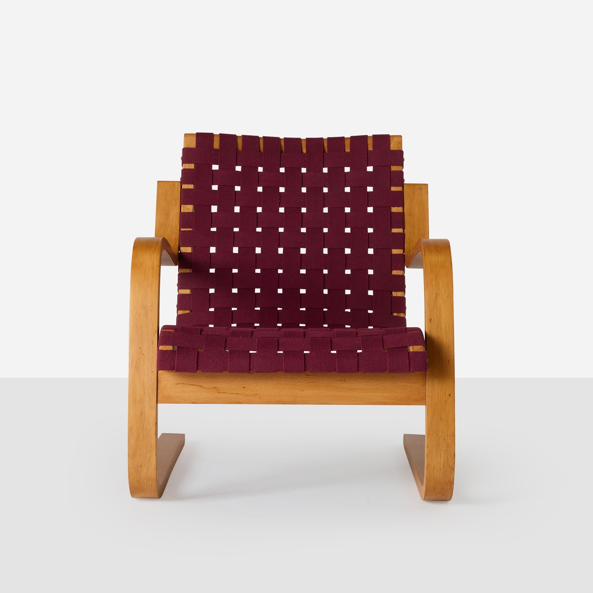 Seltener Webbed-Loungesessel von Alvar Aalto im Zustand „Gut“ im Angebot in San Francisco, CA