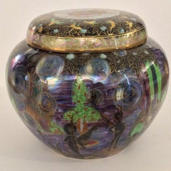 Rare Wedgwood Fairyland Lustre Bubbles Pattern Malfrey Pot Ginger Jar