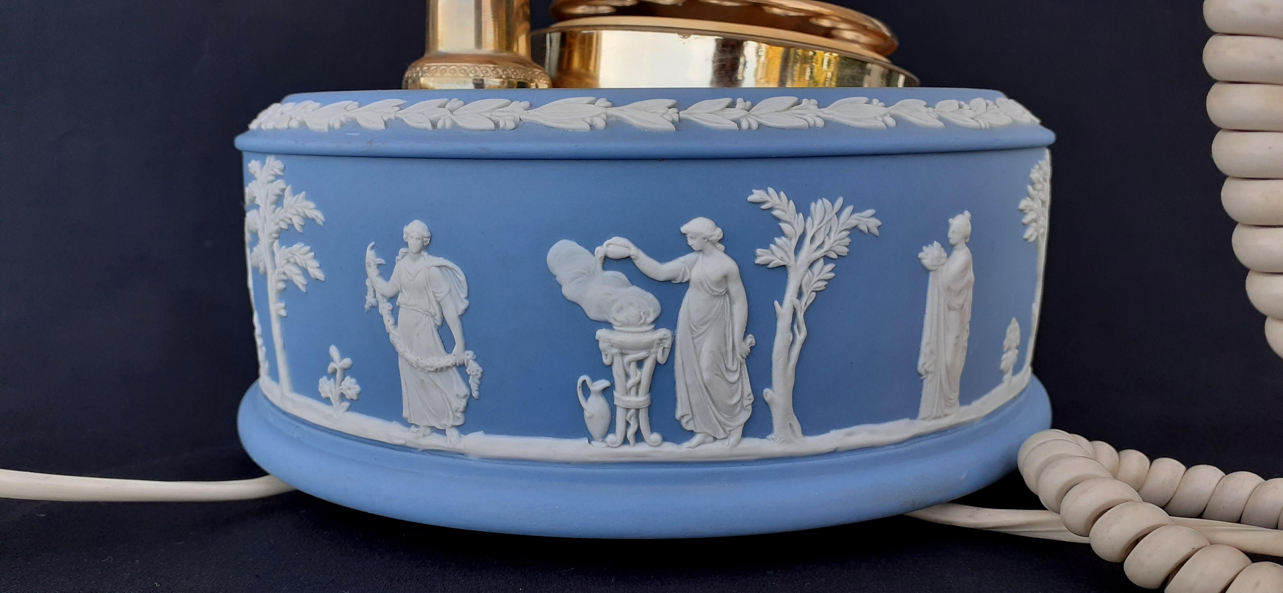 RARE Wedgwood Jasperware Blue Rotary Dial Astral Vintage Telephone Collector For Sale 6